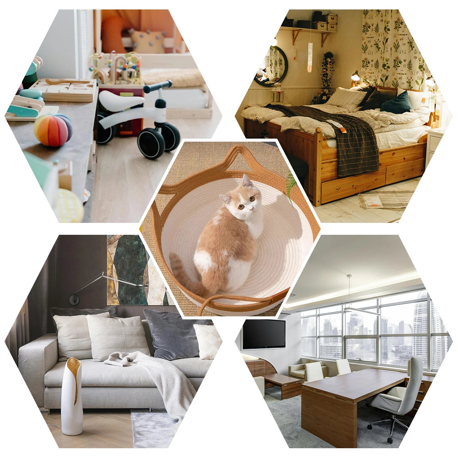 Soft White Linen Cat Bed – Cozy All-Season Nest for Medium Cats