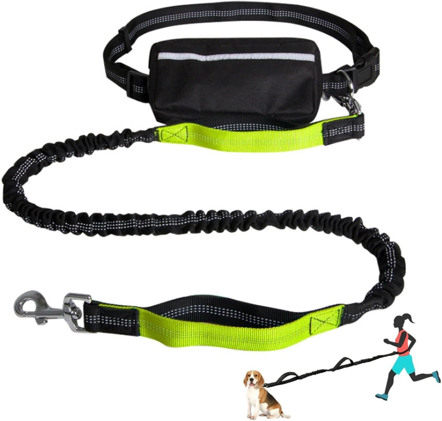 Reflective Adjustable Hands-Free Dog Leash – Nylon, Comfortable Fit