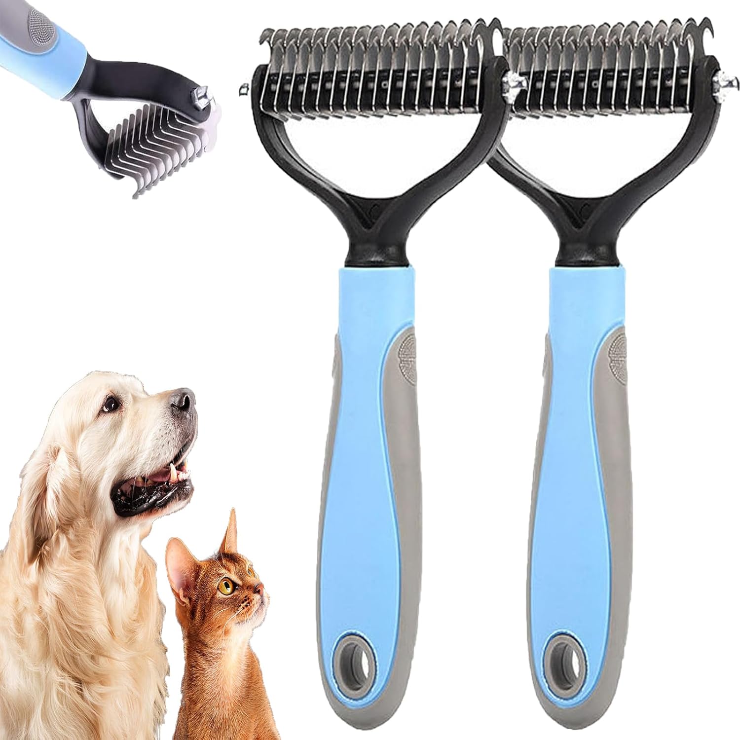 Dual-Sided Pet Grooming Comb – Shedding & Detangling Tool