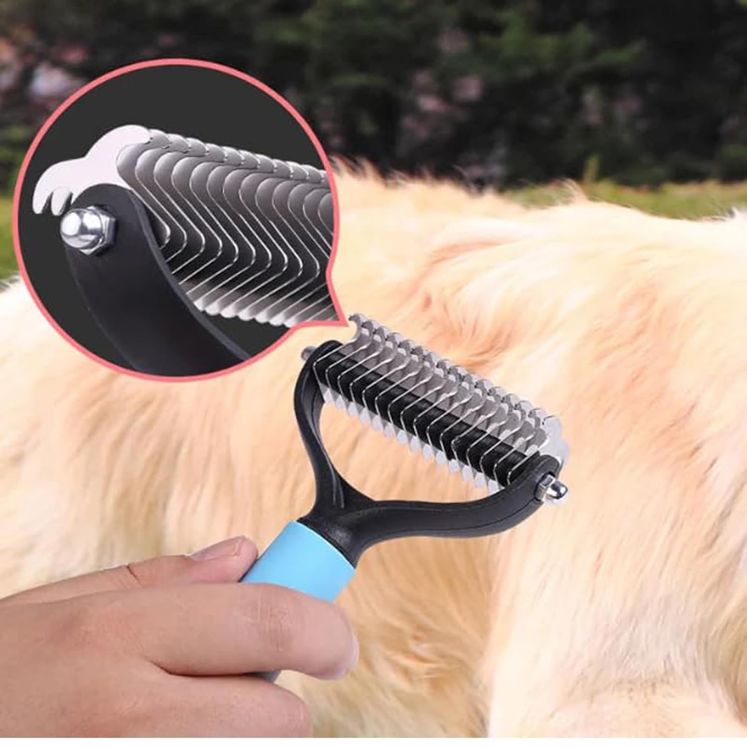 Dual-Sided Pet Grooming Comb – Shedding & Detangling Tool