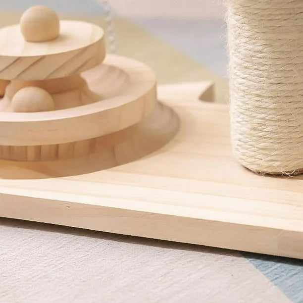 Durable Wooden Pet Scratching Post – Interactive, Exercise Toy