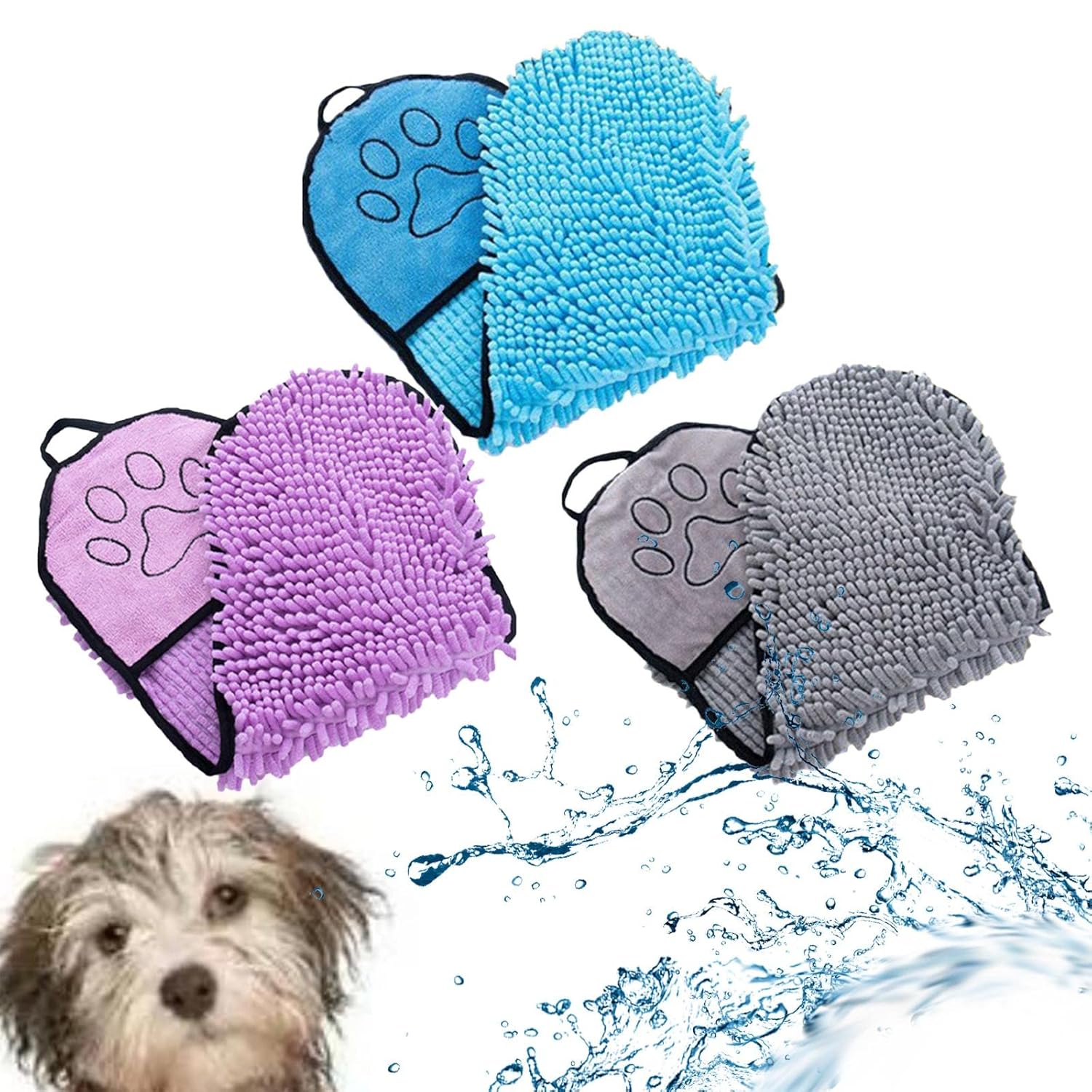 Quick-Dry Pet Towel for Easy Bath Drying – Space-Saving Chenille