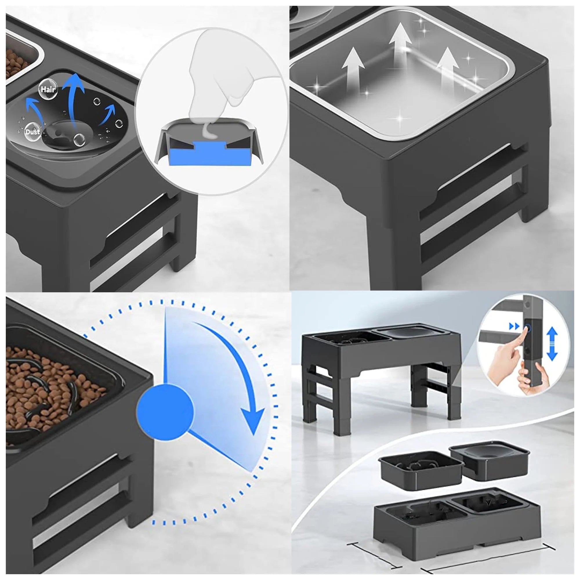 Adjustable Slow Feeder Pet Bowl – No-Spill, Height Adjustable