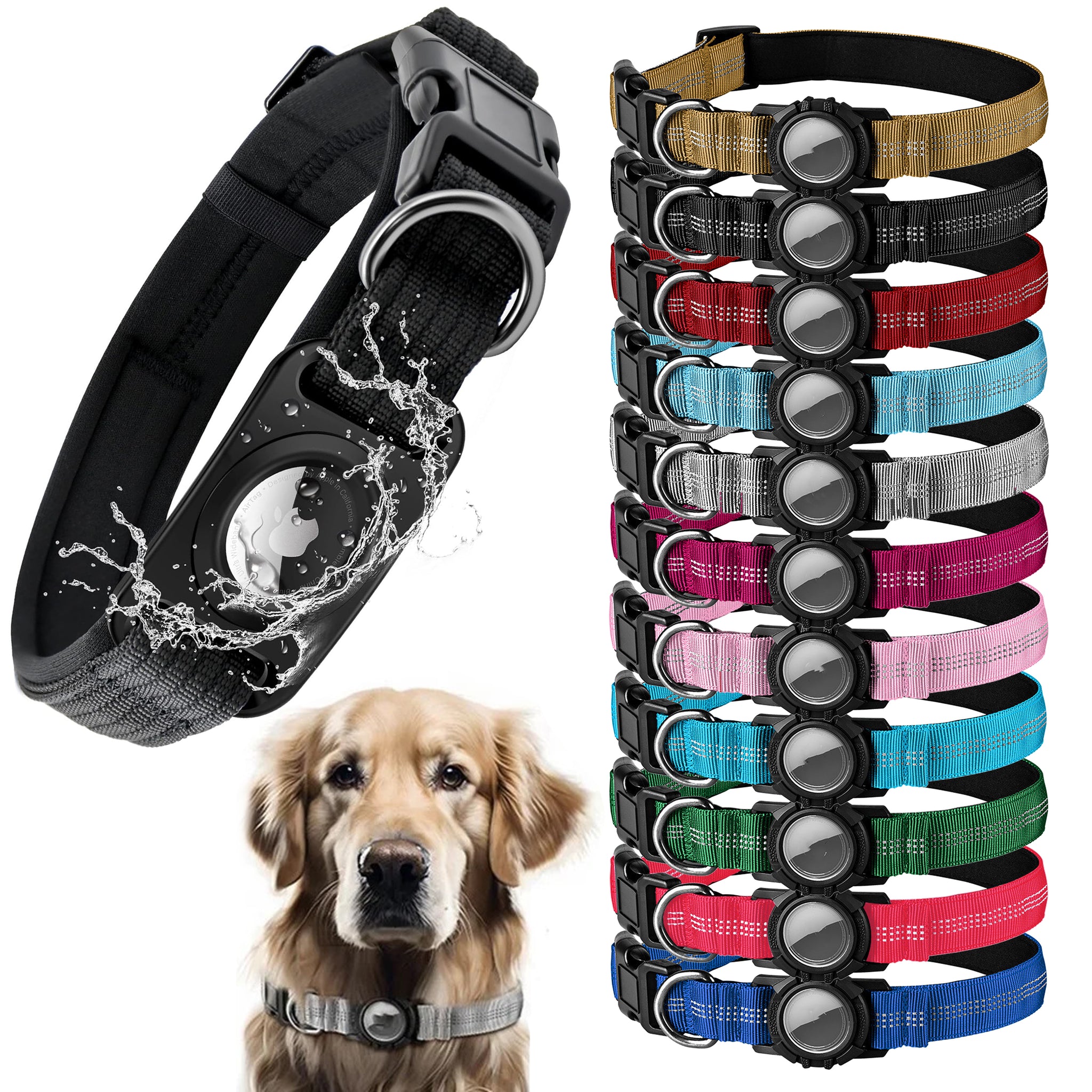 AirTag Dog Collar Reflective Waterproof – Smart Tracking