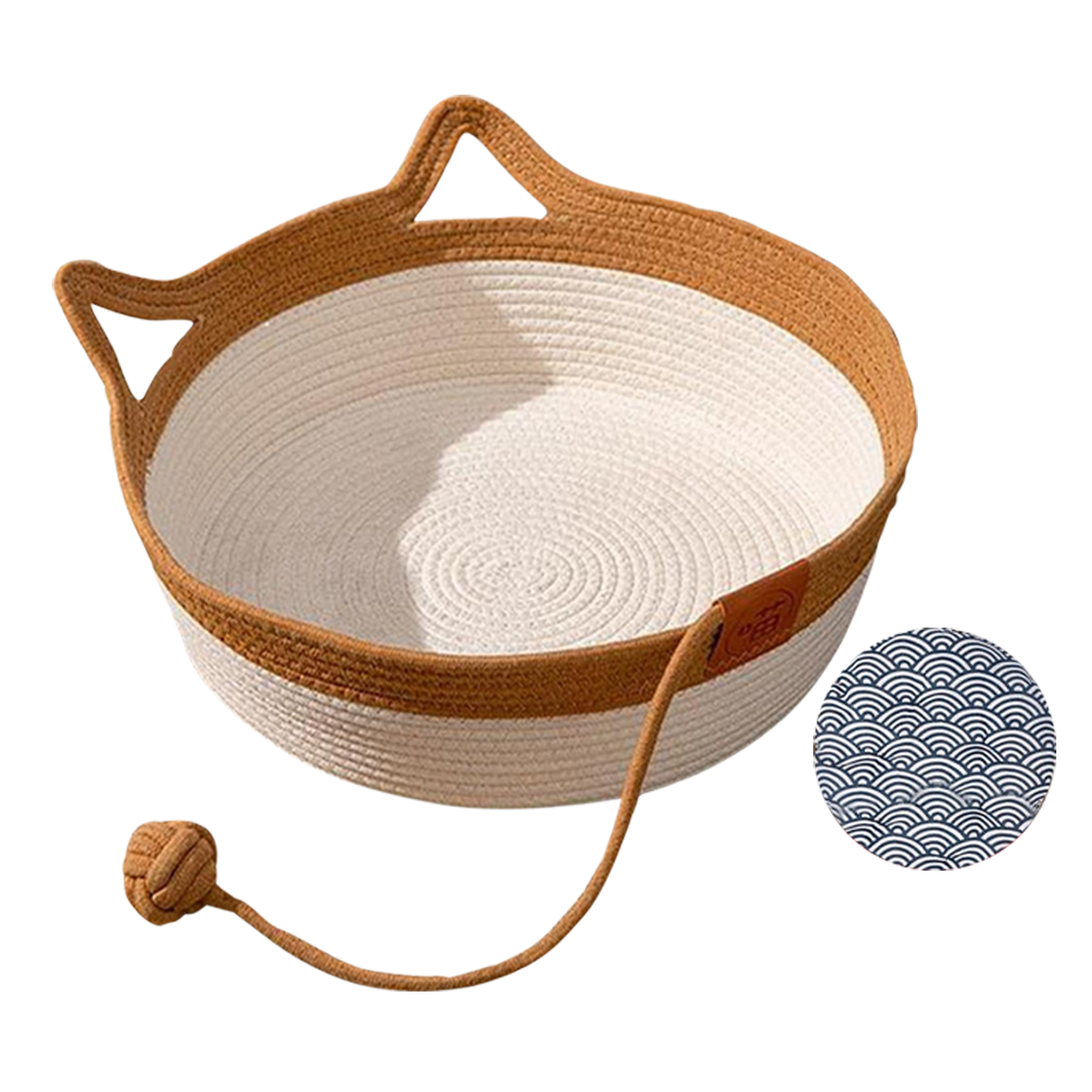 Soft White Linen Cat Bed – Cozy All-Season Nest for Medium Cats