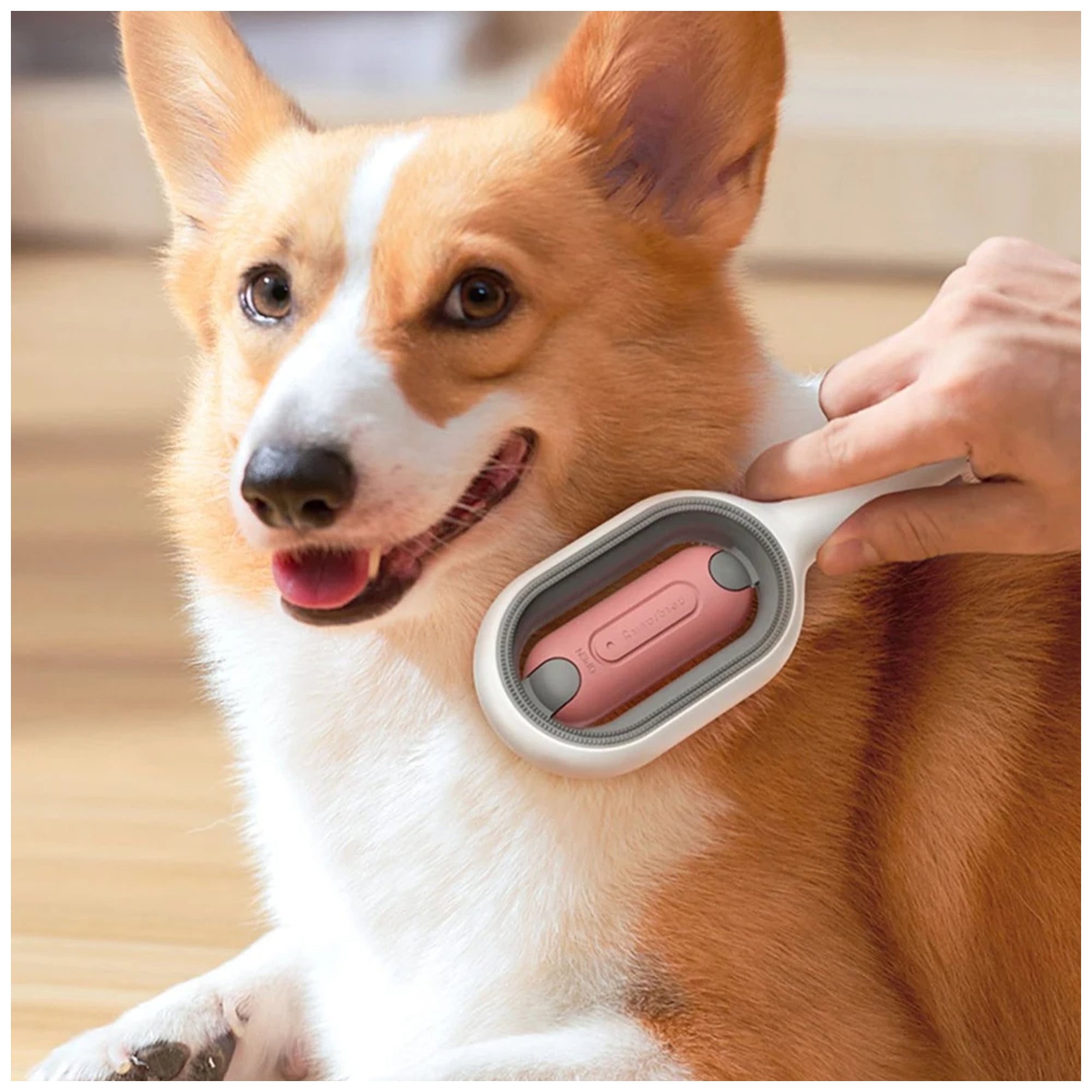 Pet Grooming Brush – 4-in-1 Hair Remover & Skin Safe Tool