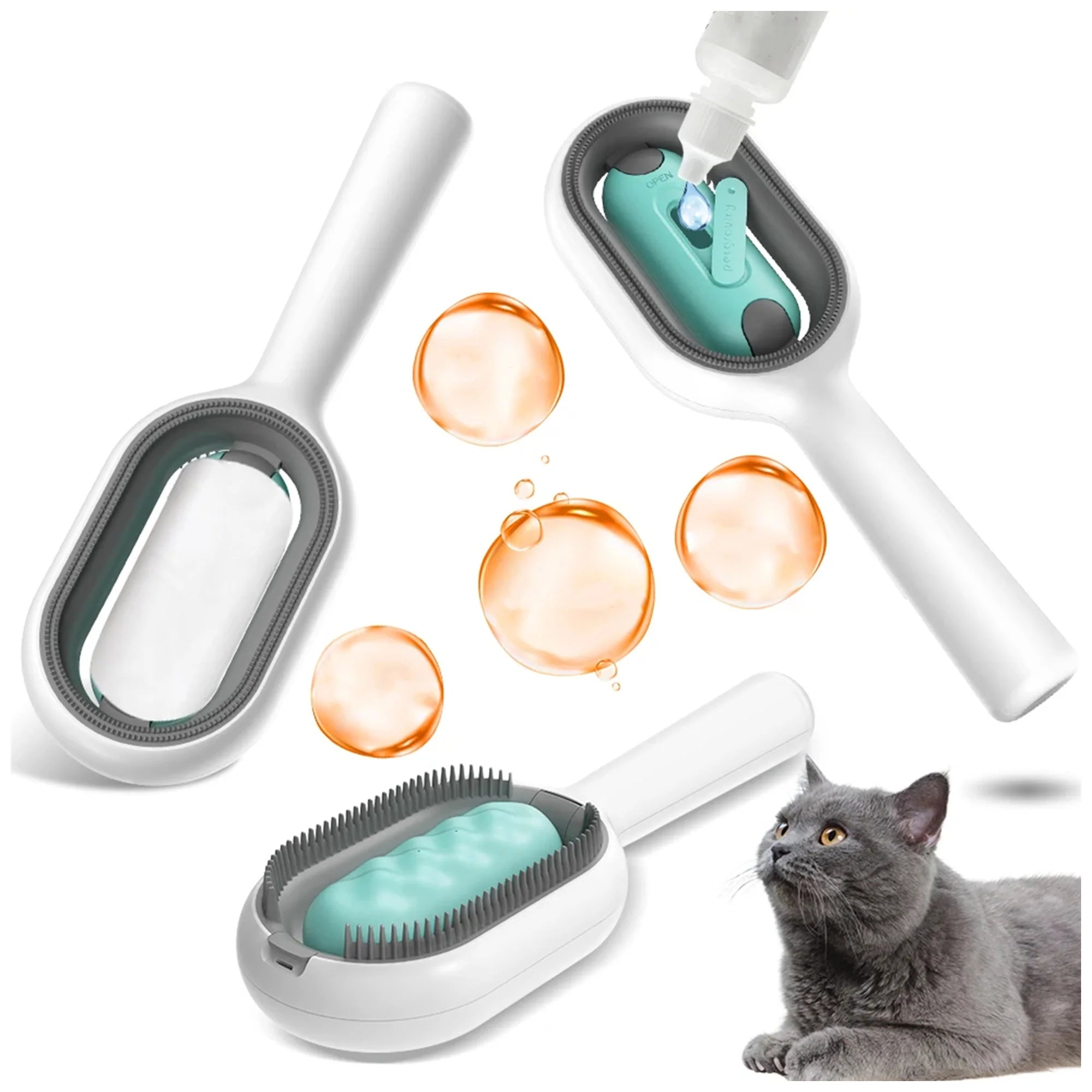 Pet Grooming Brush – 4-in-1 Hair Remover & Skin Safe Tool