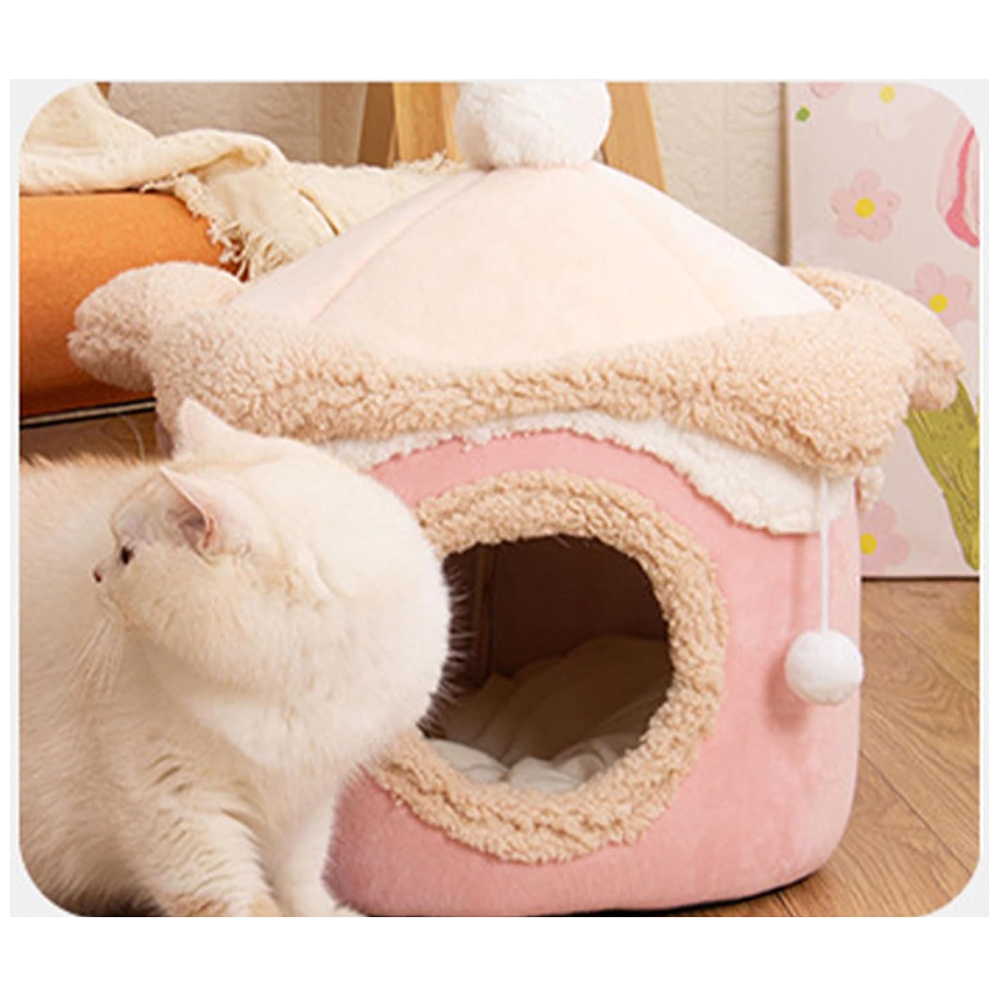 Cozy Ice Cream House Pet Bed – Soft Plush, Dog-Friendly Design