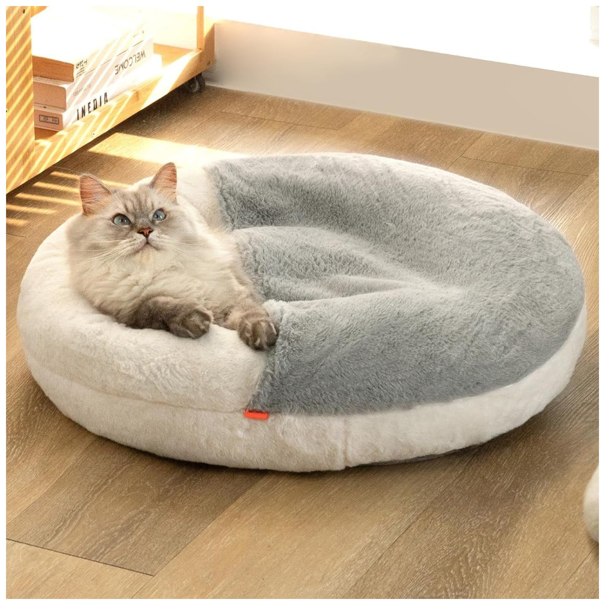Cozy Washable Pet Cave Bed – Soft Faux Fur, Pet Non-Slip