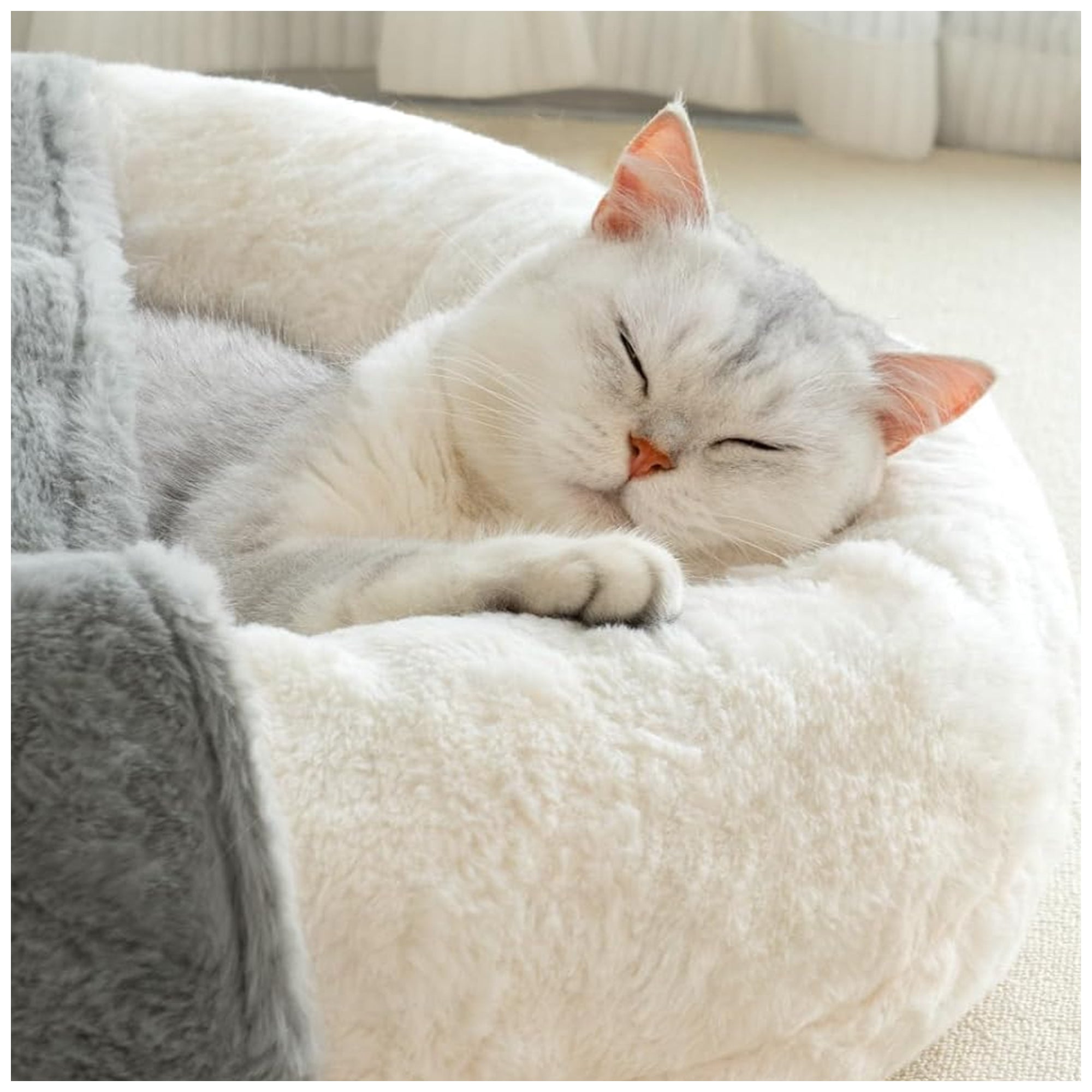 Cozy Washable Pet Cave Bed – Soft Faux Fur, Pet Non-Slip