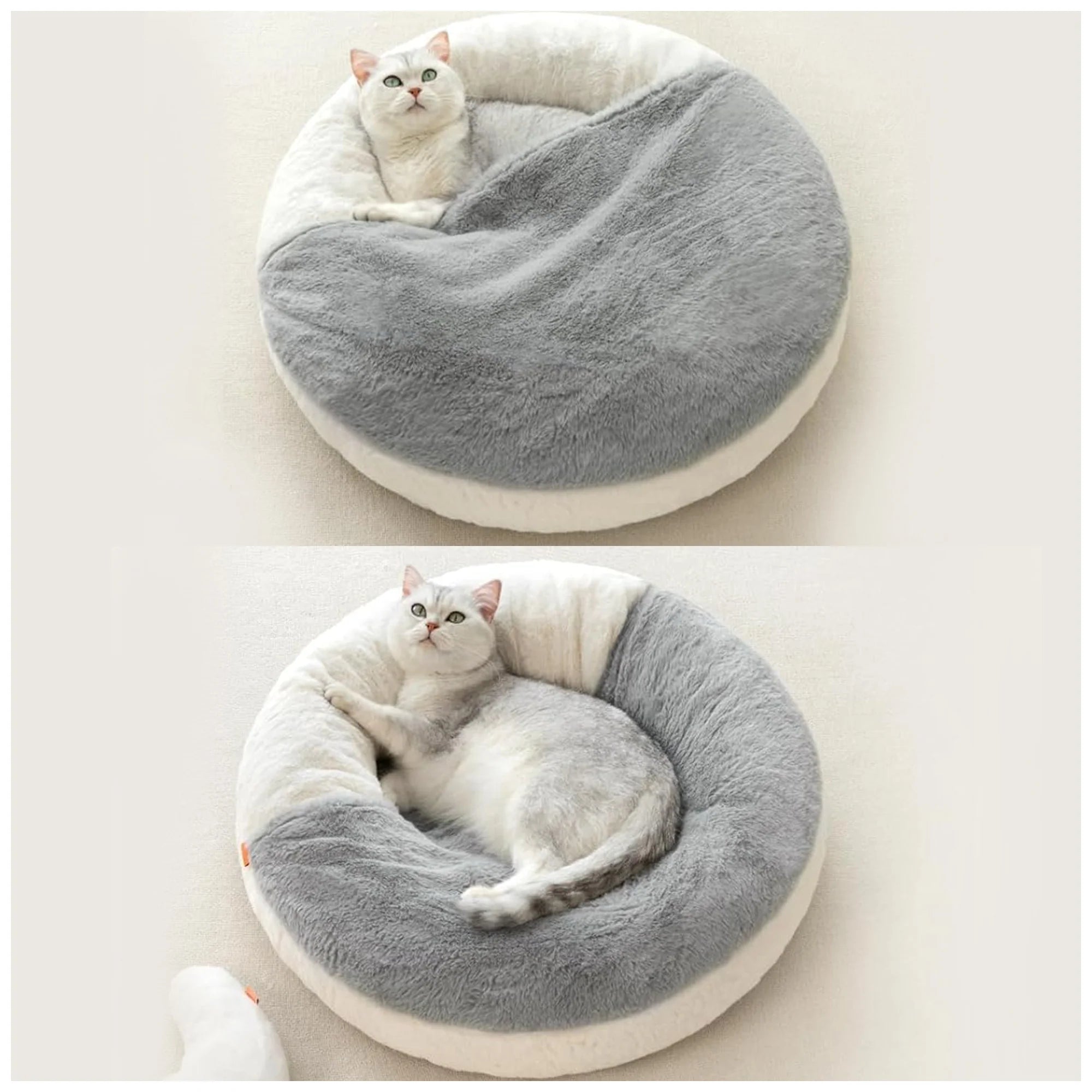 Cozy Washable Pet Cave Bed – Soft Faux Fur, Pet Non-Slip