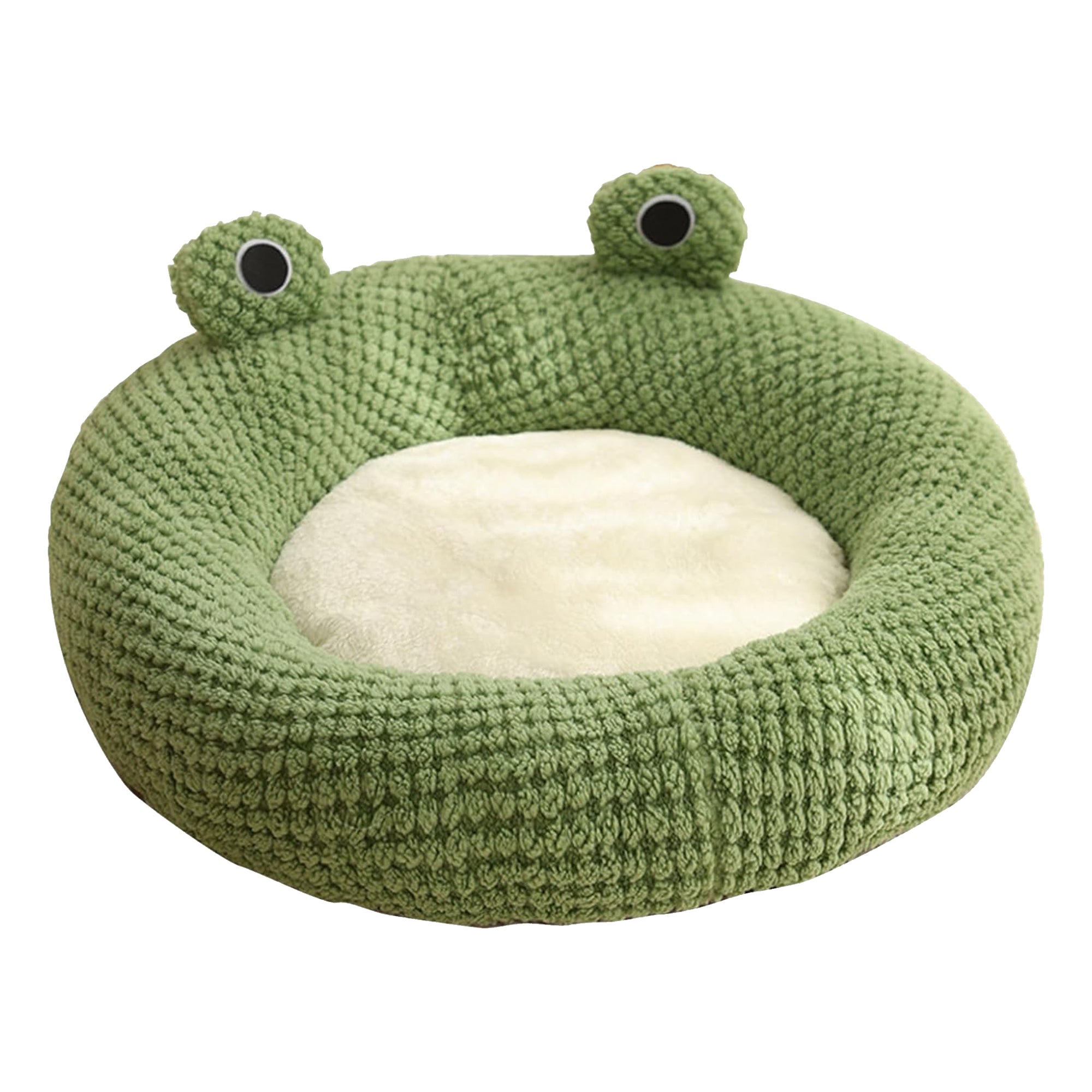 Cute Frog Plush Pet Bed – Warm, Non-Slip Design for Cozy Sleep