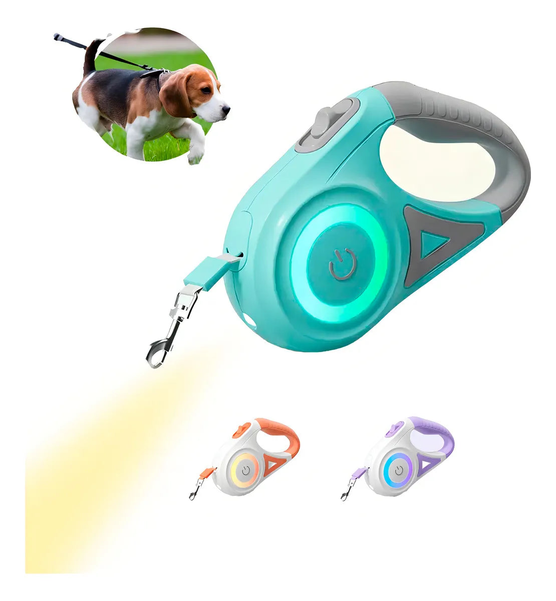 Illuminating Retractable Dog Leash – LED Safety & 16ft Freedom