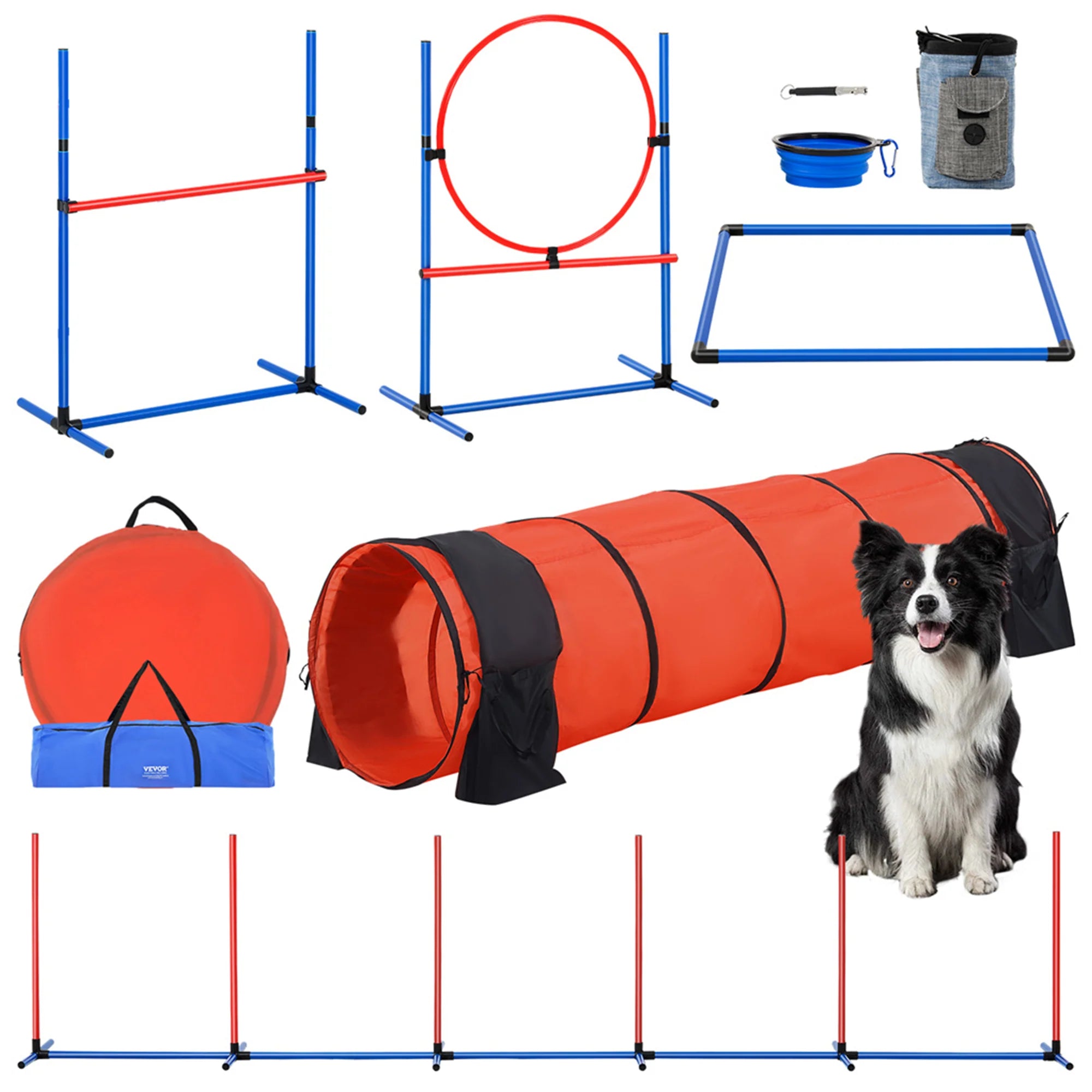 Dog Agility Training Equipment Set – 5 Piece PVC Kit for Hurdles