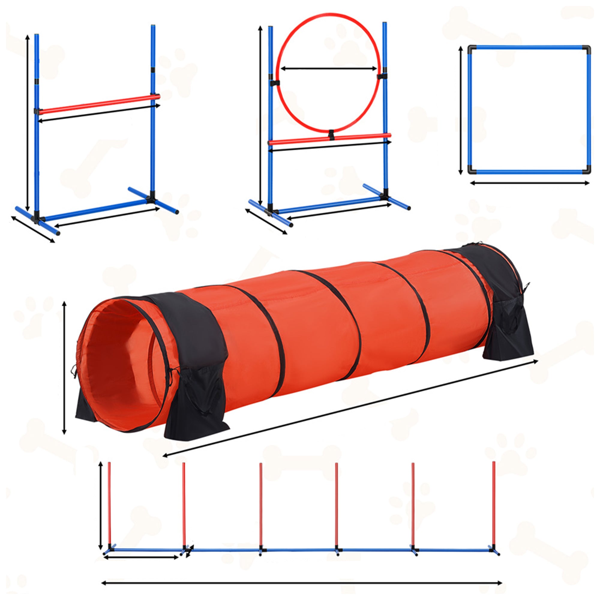 Dog Agility Training Equipment Set – 5 Piece PVC Kit for Hurdles