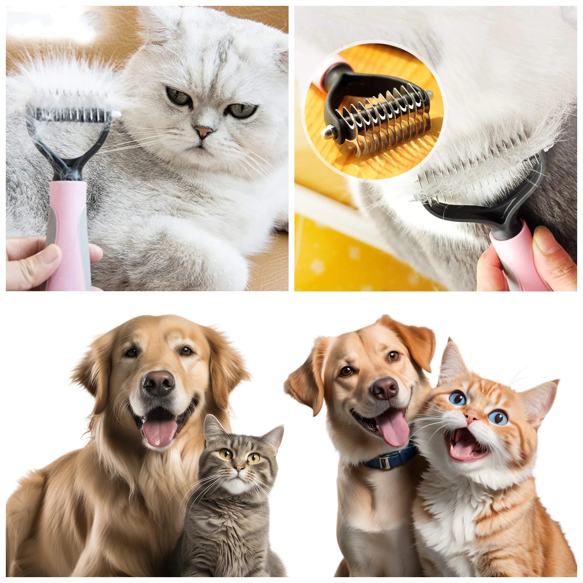 Dual-Sided Pet Grooming Comb – Shedding & Detangling Tool