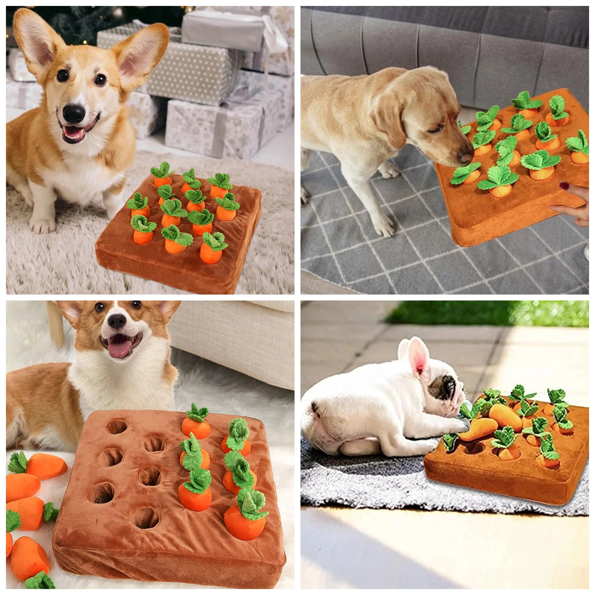 Durable Carrot Plush Dog Toy – Soft, Chew-Resistant Fun