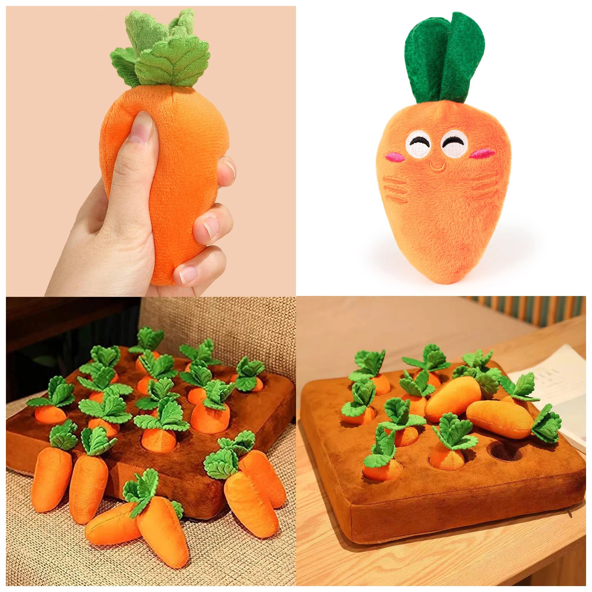 Durable Carrot Plush Dog Toy – Soft, Chew-Resistant Fun