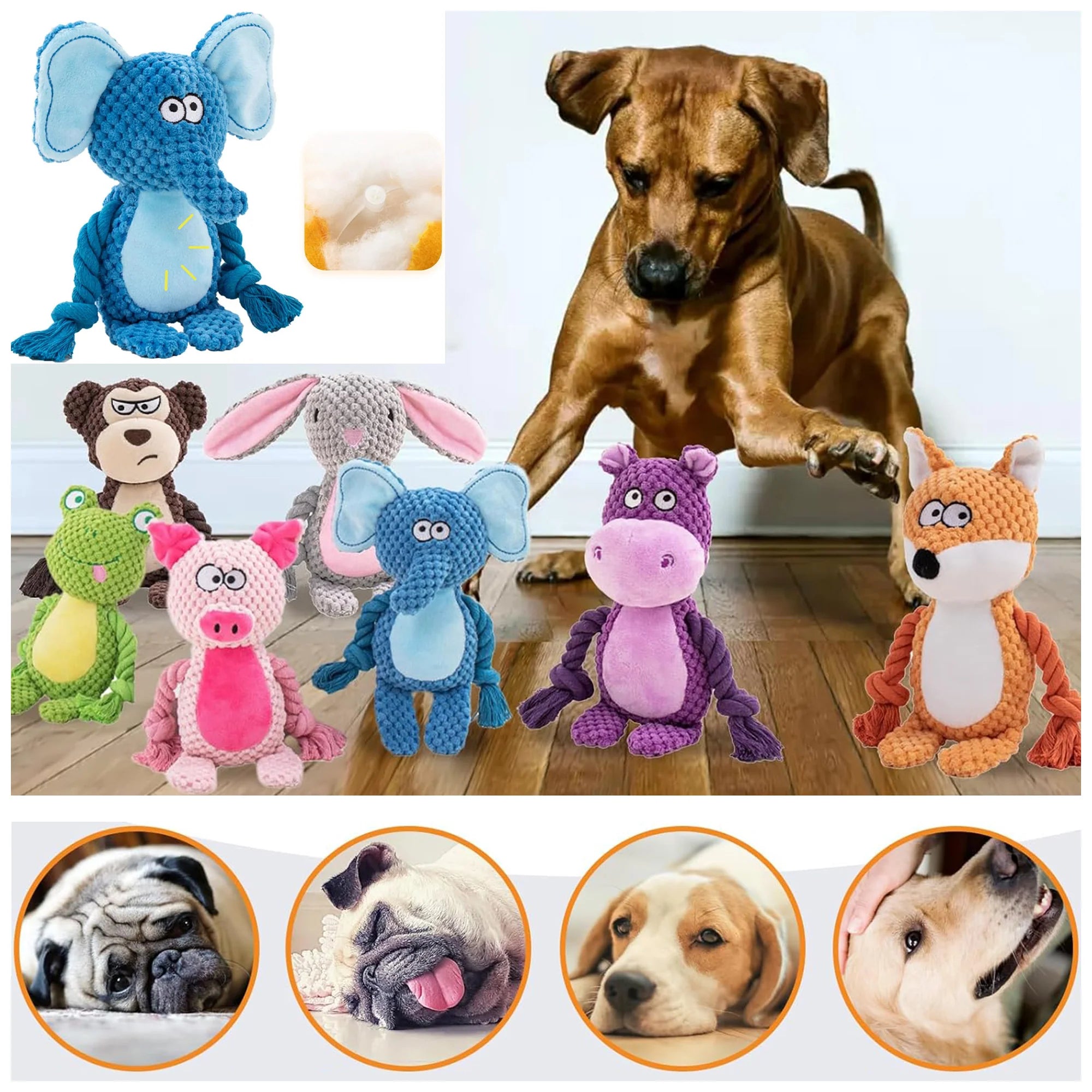 Durable Plush Squeaky Dog Toy – Engaging Fun for Pets