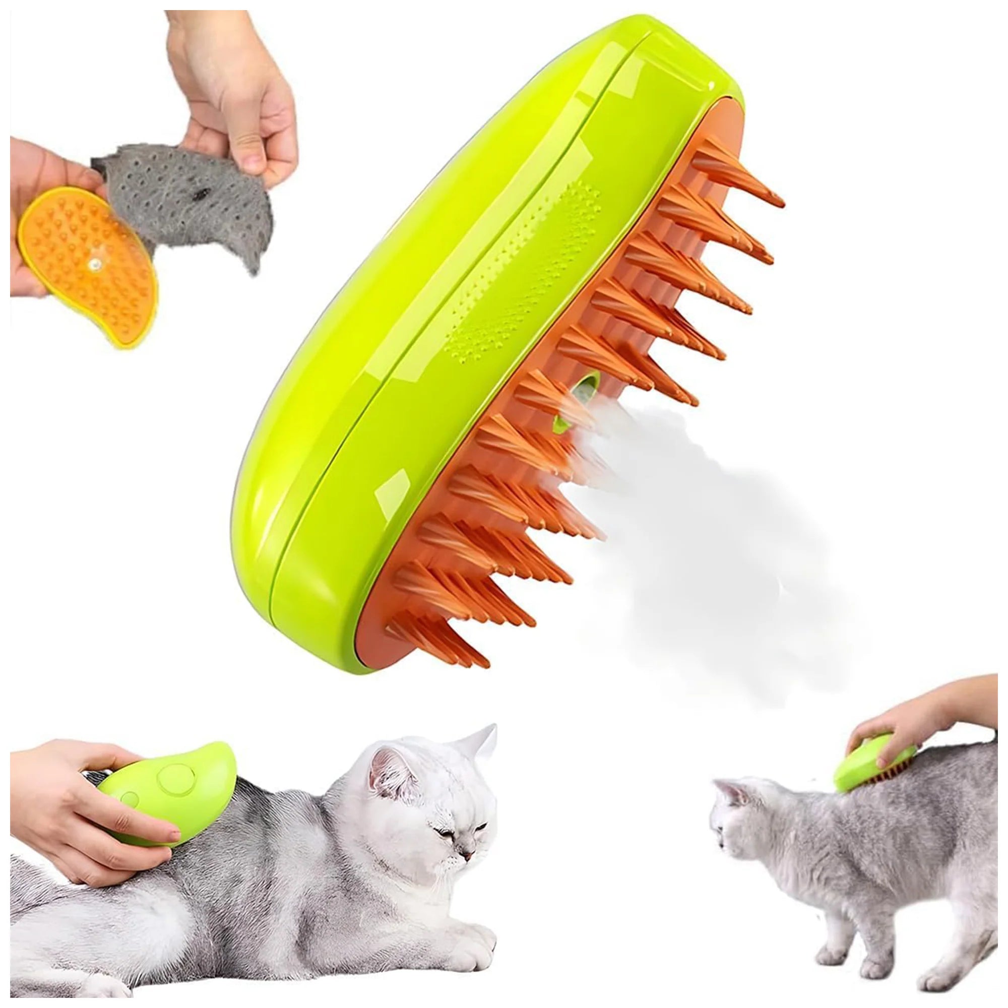 Rechargeable Pet Grooming Brush – Spray & Massage for Easy Use