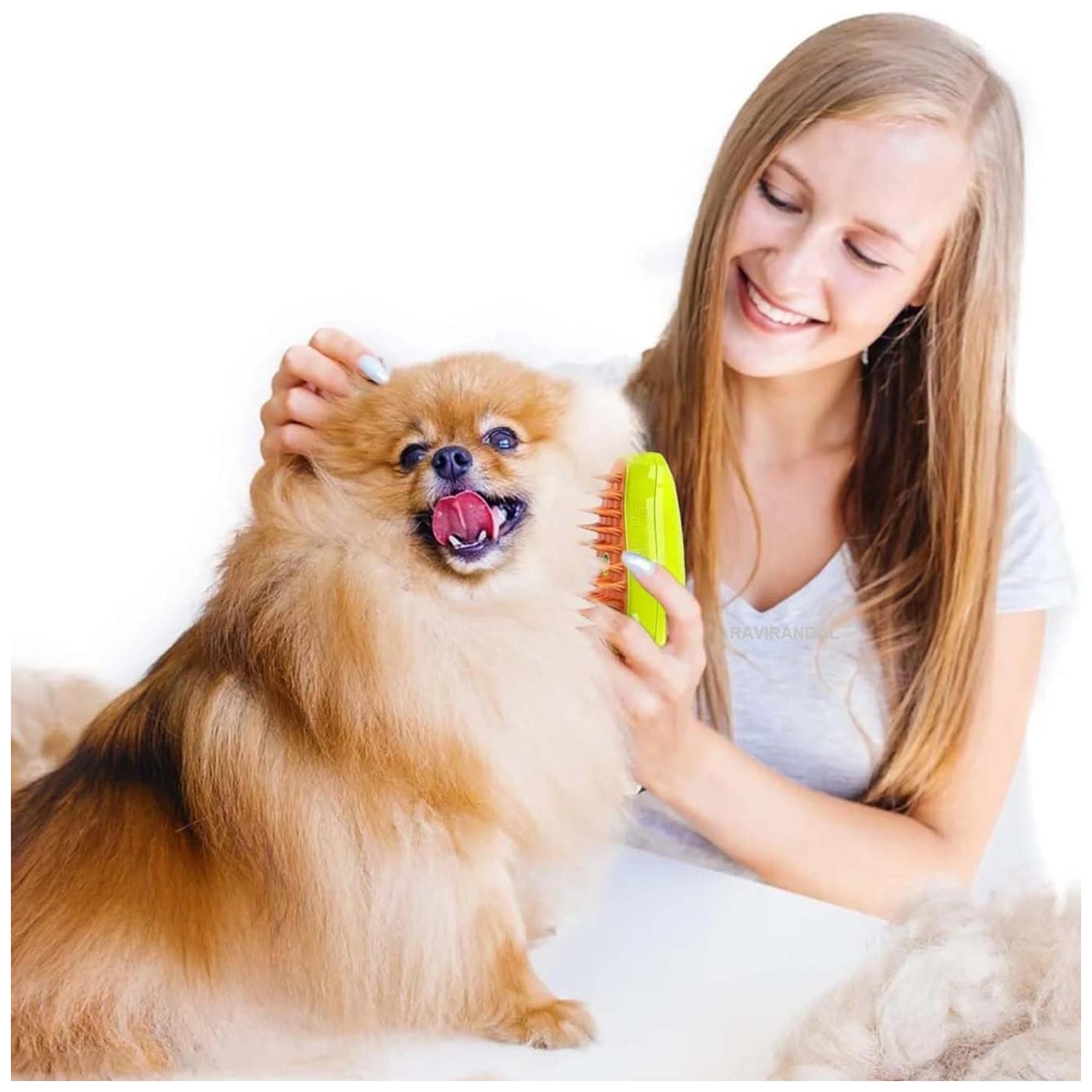 Rechargeable Pet Grooming Brush – Spray & Massage for Easy Use