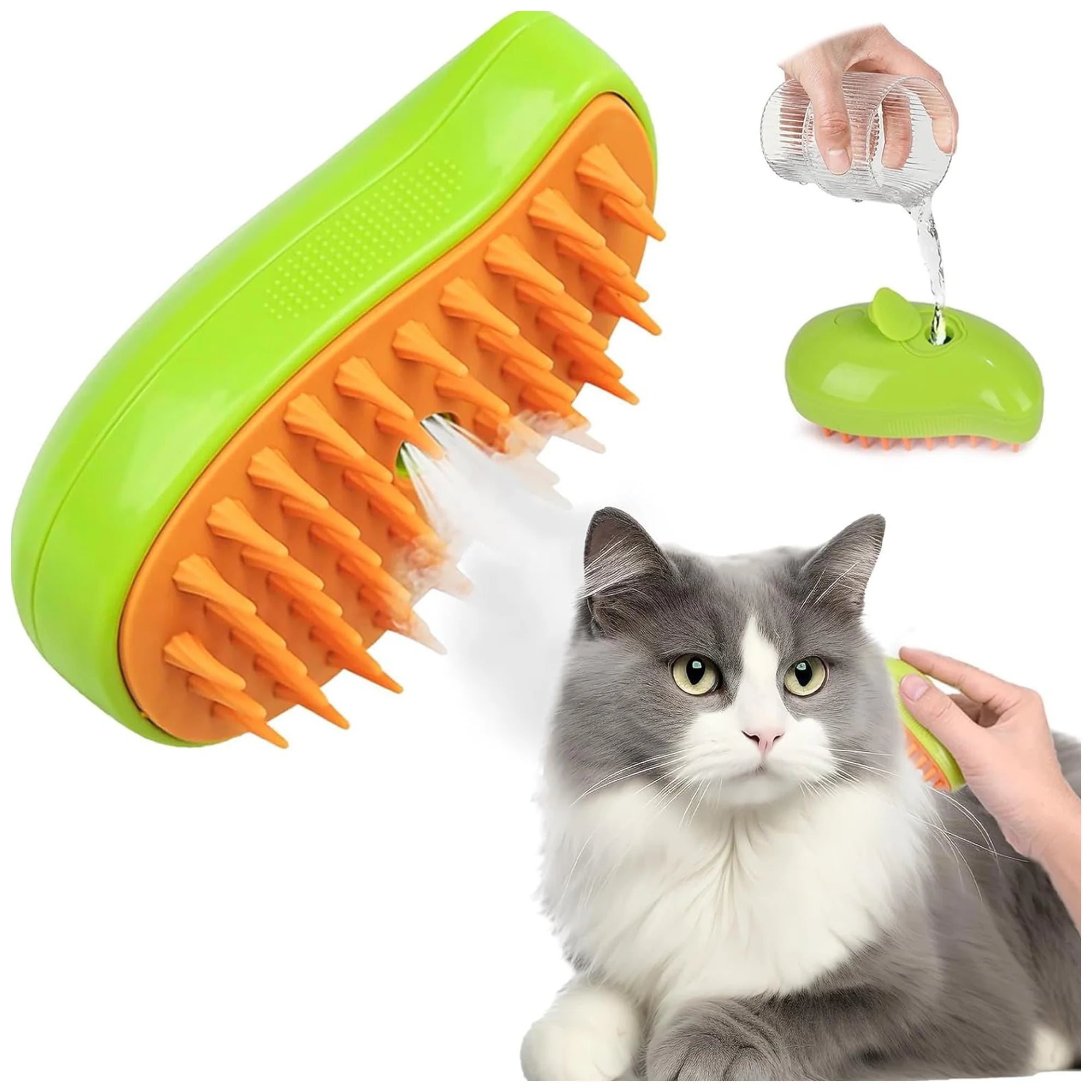 Rechargeable Pet Grooming Brush – Spray & Massage for Easy Use