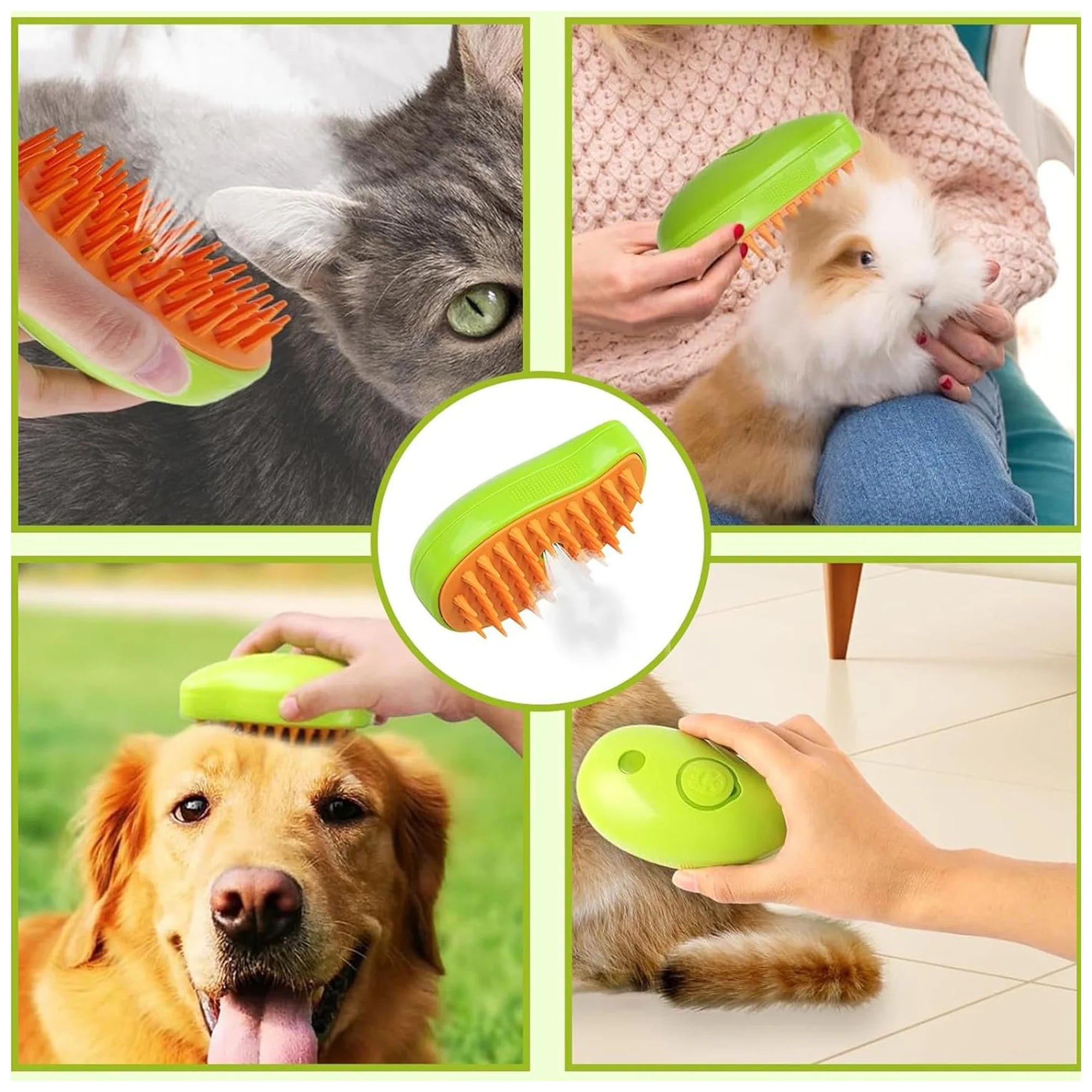 Rechargeable Pet Grooming Brush – Spray & Massage for Easy Use