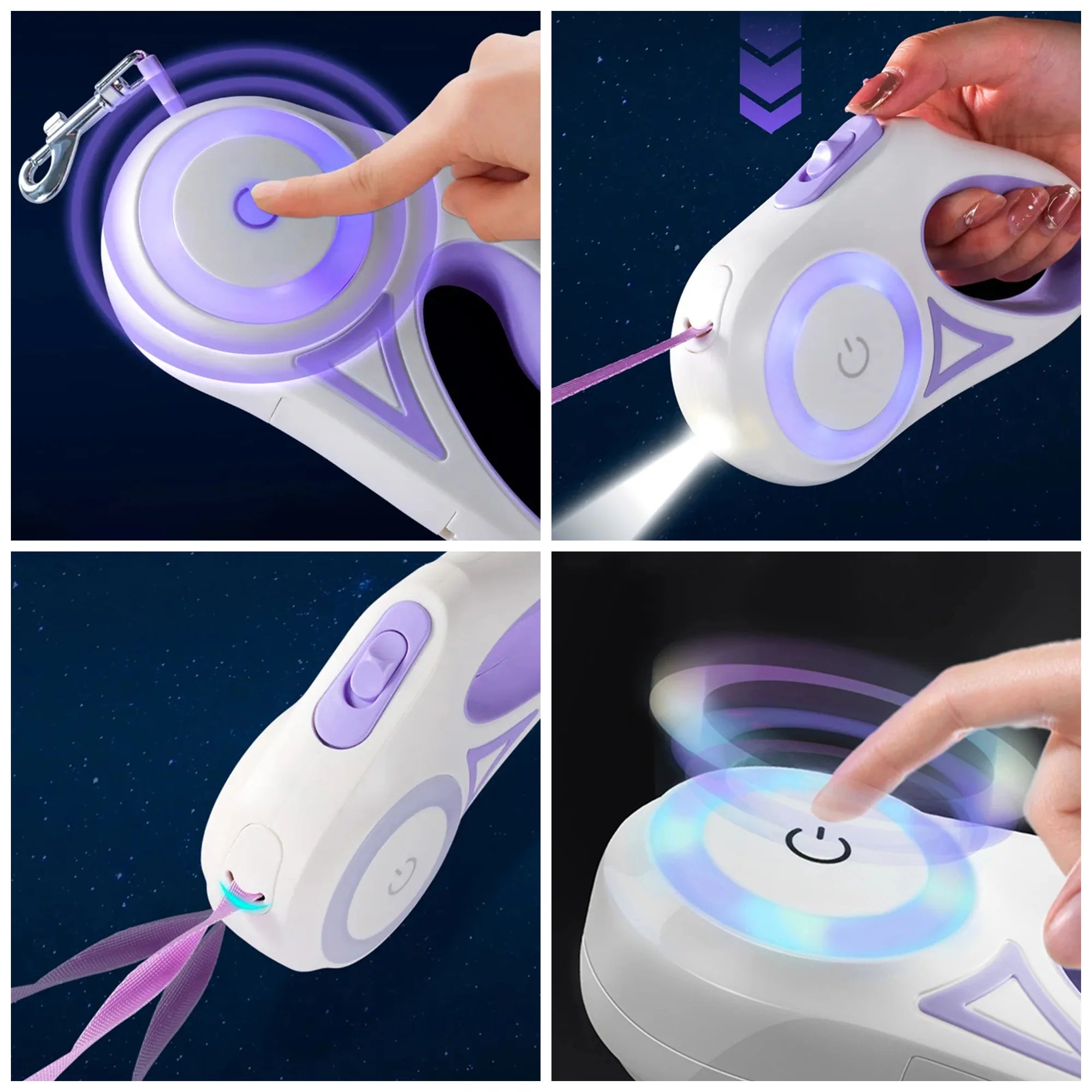 Illuminating Retractable Dog Leash – LED Safety & 16ft Freedom