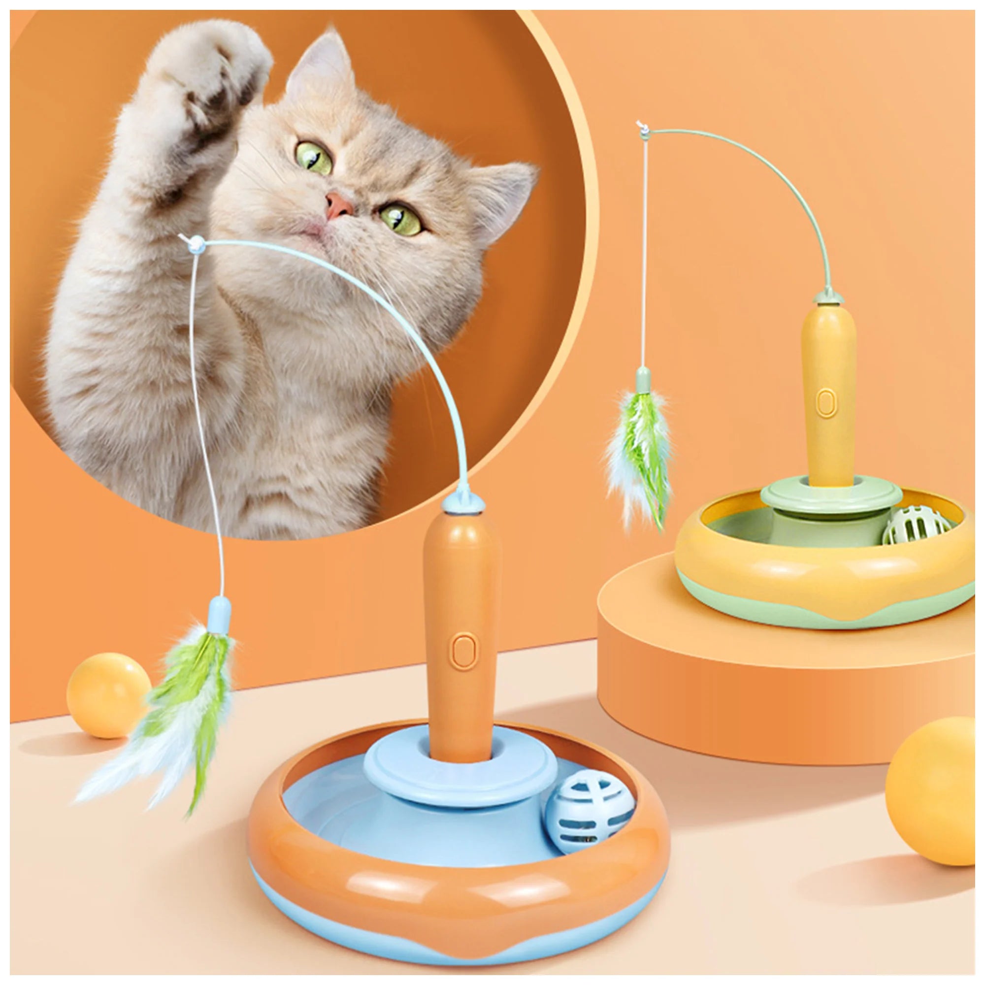 Interactive Cat Toy Turntable – Engages Cats, Battery Operated