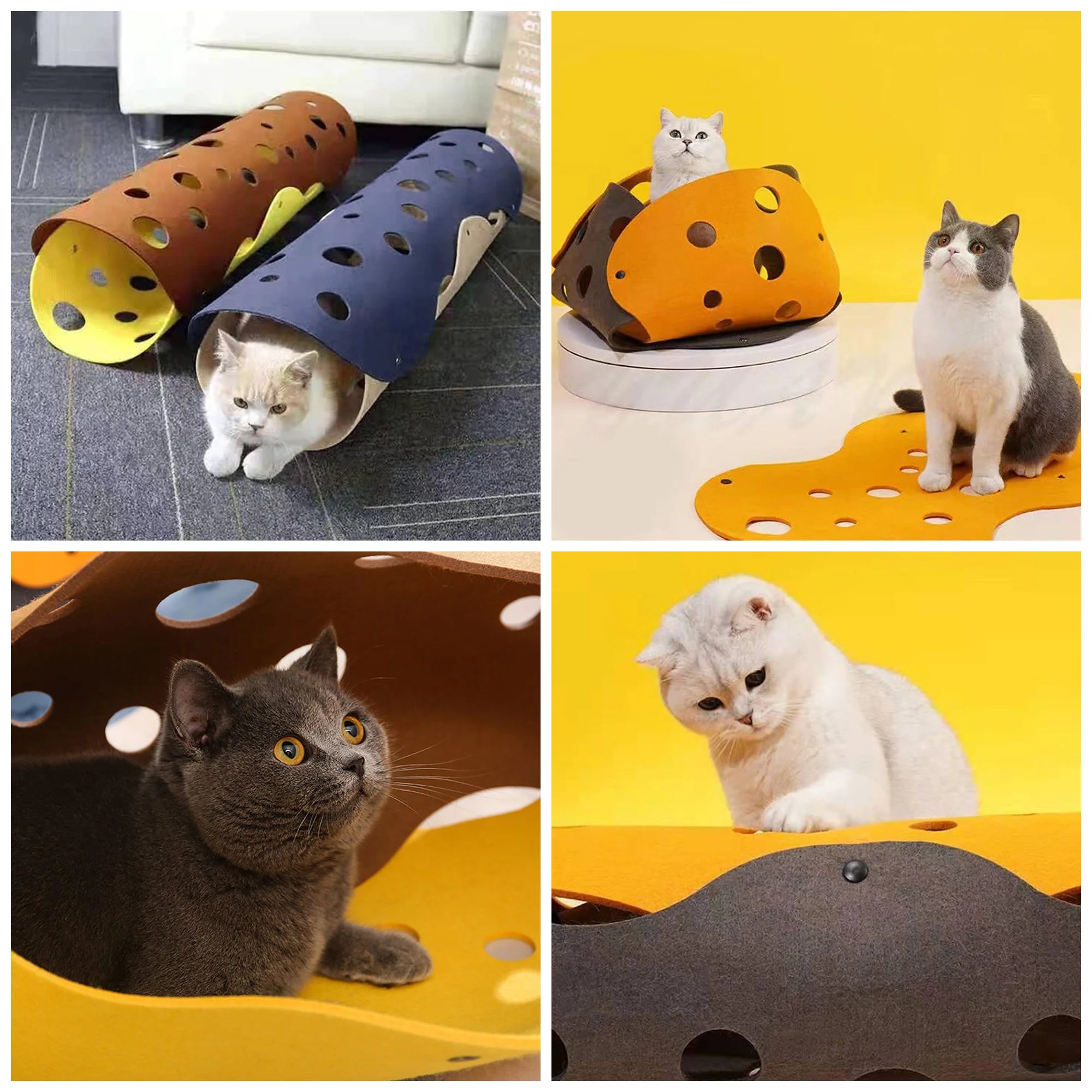 Interactive Cat Tunnel Toy – Durable Felt, Engaging Space for Kittens