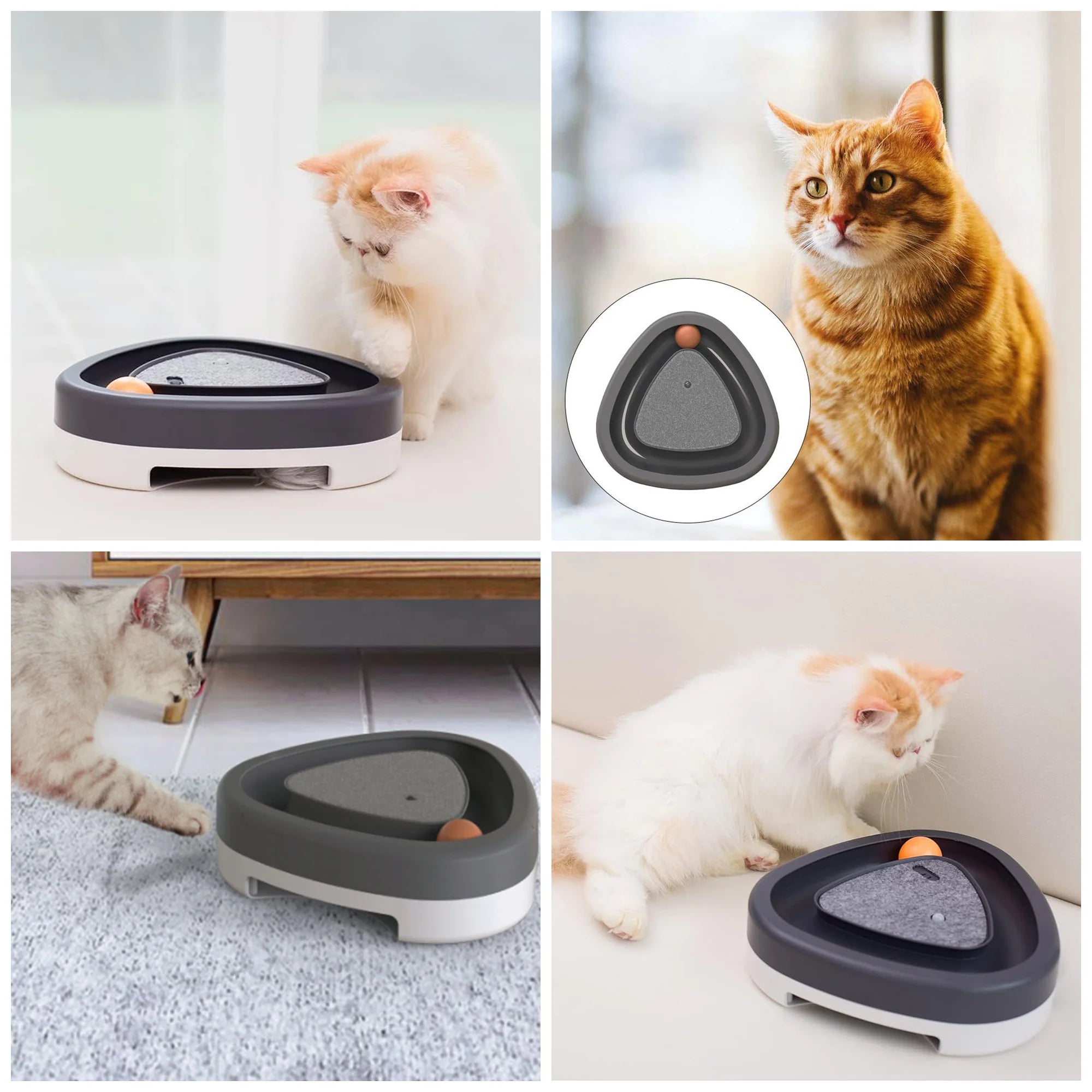 Interactive Electric Cat Toy – Self-Play Scratcher with Feathers