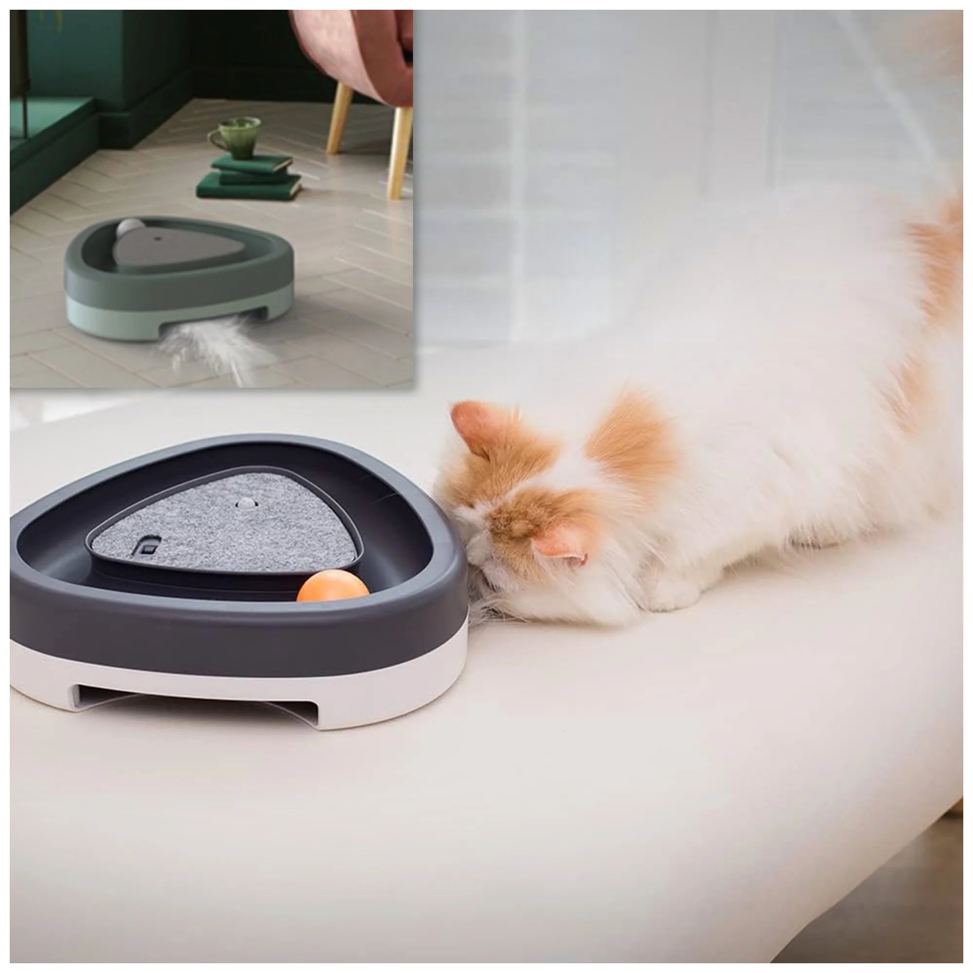 Interactive Electric Cat Toy – Self-Play Scratcher with Feathers