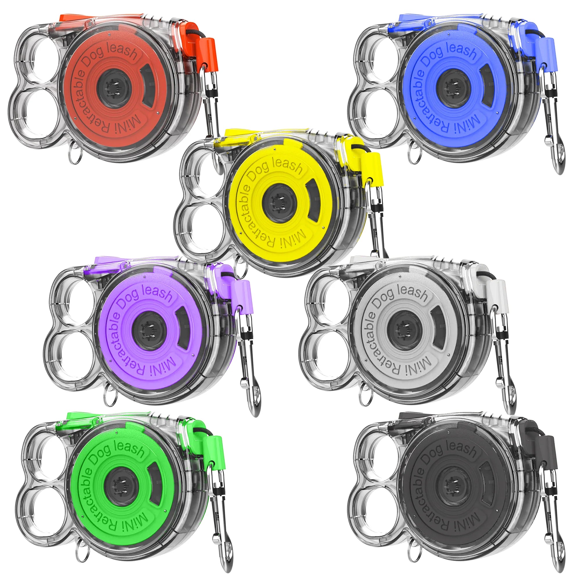 Lightweight 10ft Mini Retractable Pet Leash – Rainbow Design