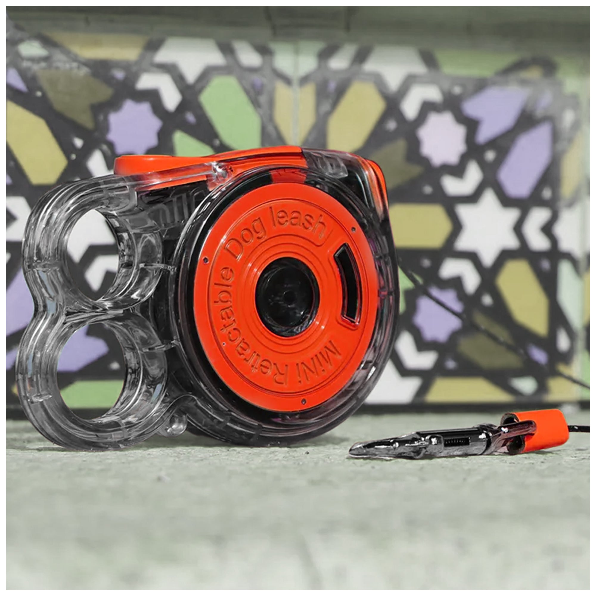 Lightweight 10ft Mini Retractable Pet Leash – Rainbow Design