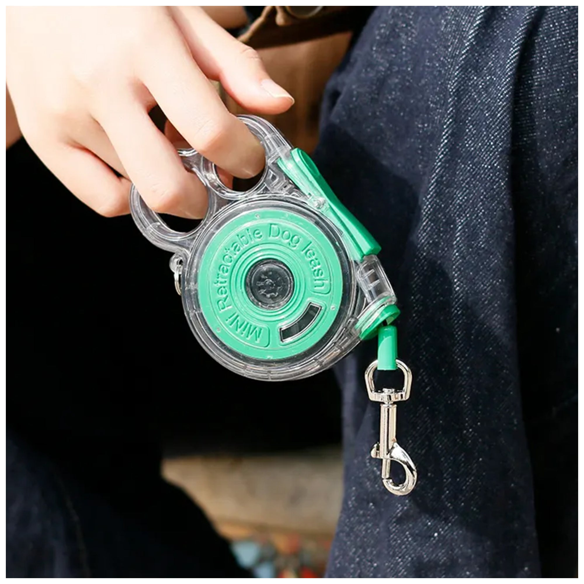 Lightweight 10ft Mini Retractable Pet Leash – Rainbow Design