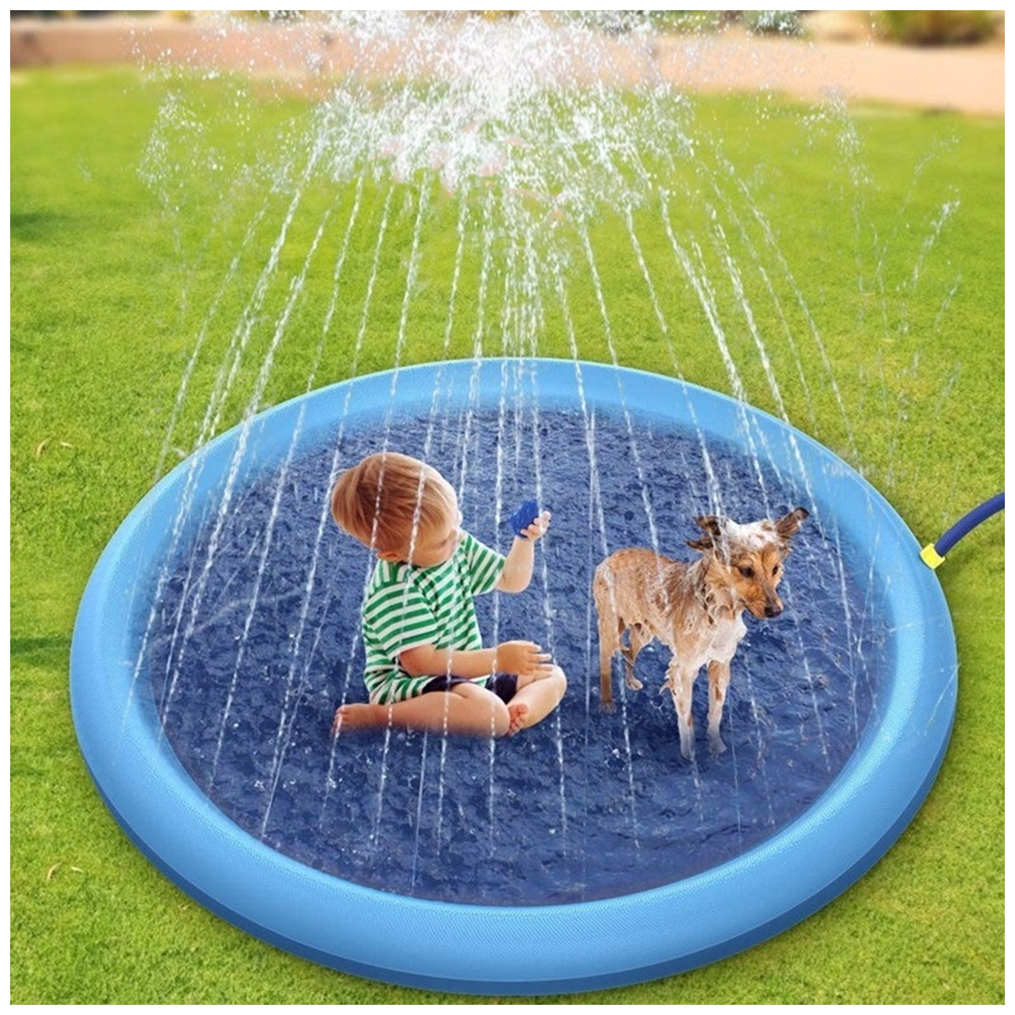 Non-Slip Kids & Dogs Splash Pad – Inflatable Outdoor Water Fun