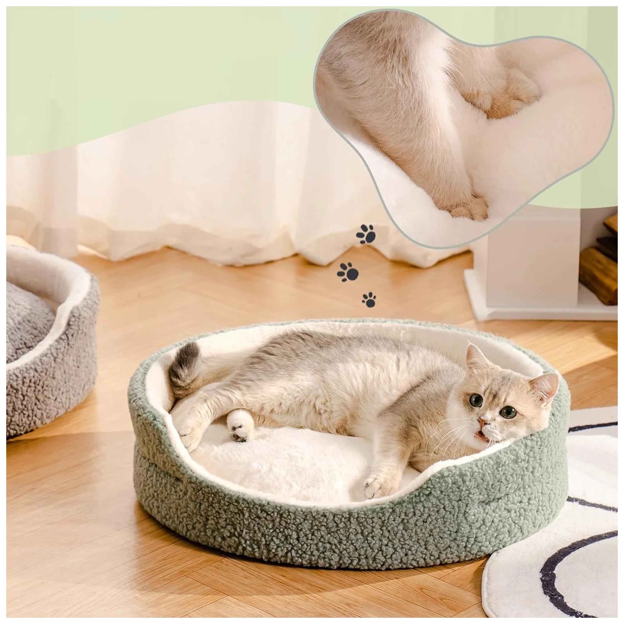 Orthopedic Washable Pet Bed – Plush, Non-Slip for Cats & Dogs