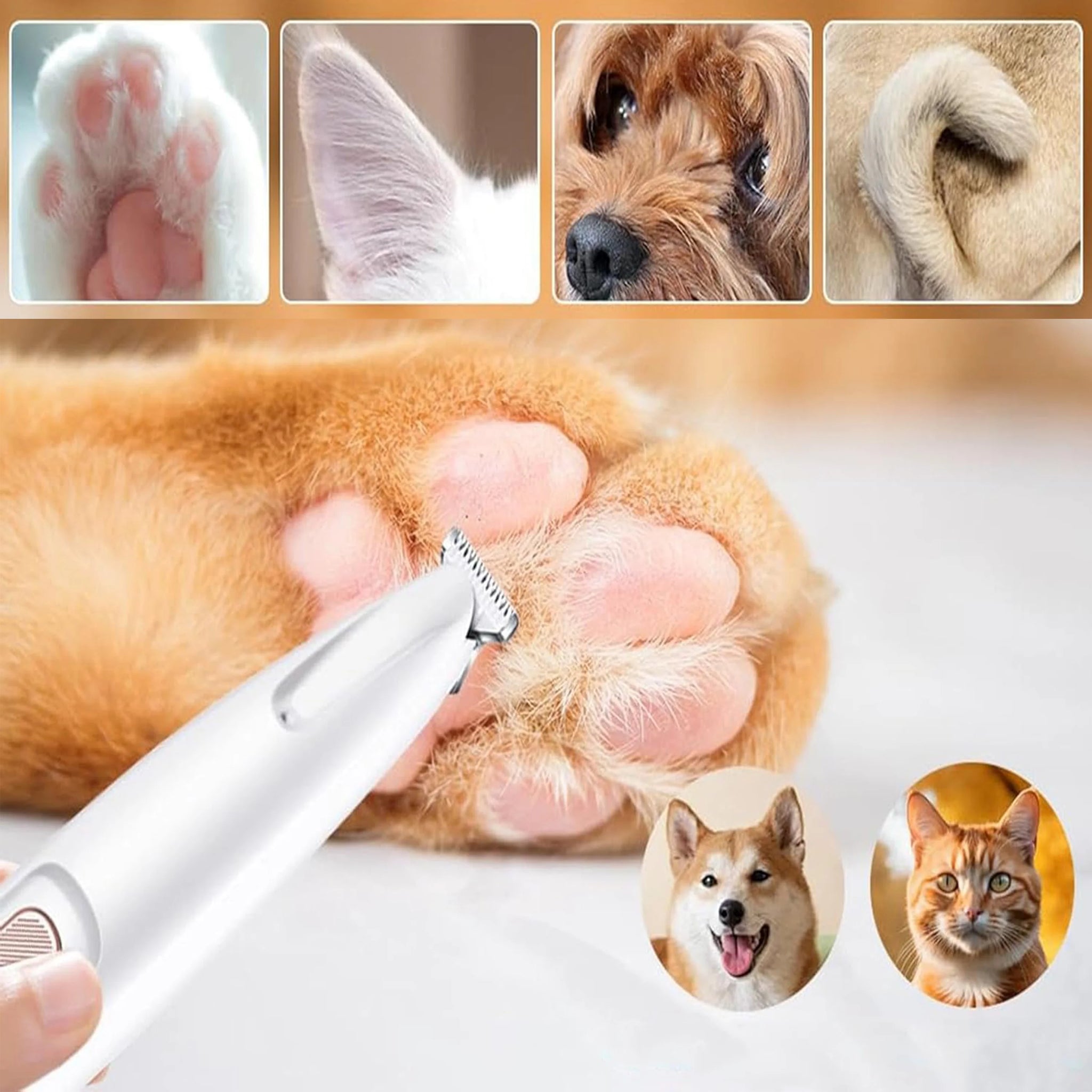 Rechargeable LED Pet Grooming Trimmer – Quiet, Safe & Precise