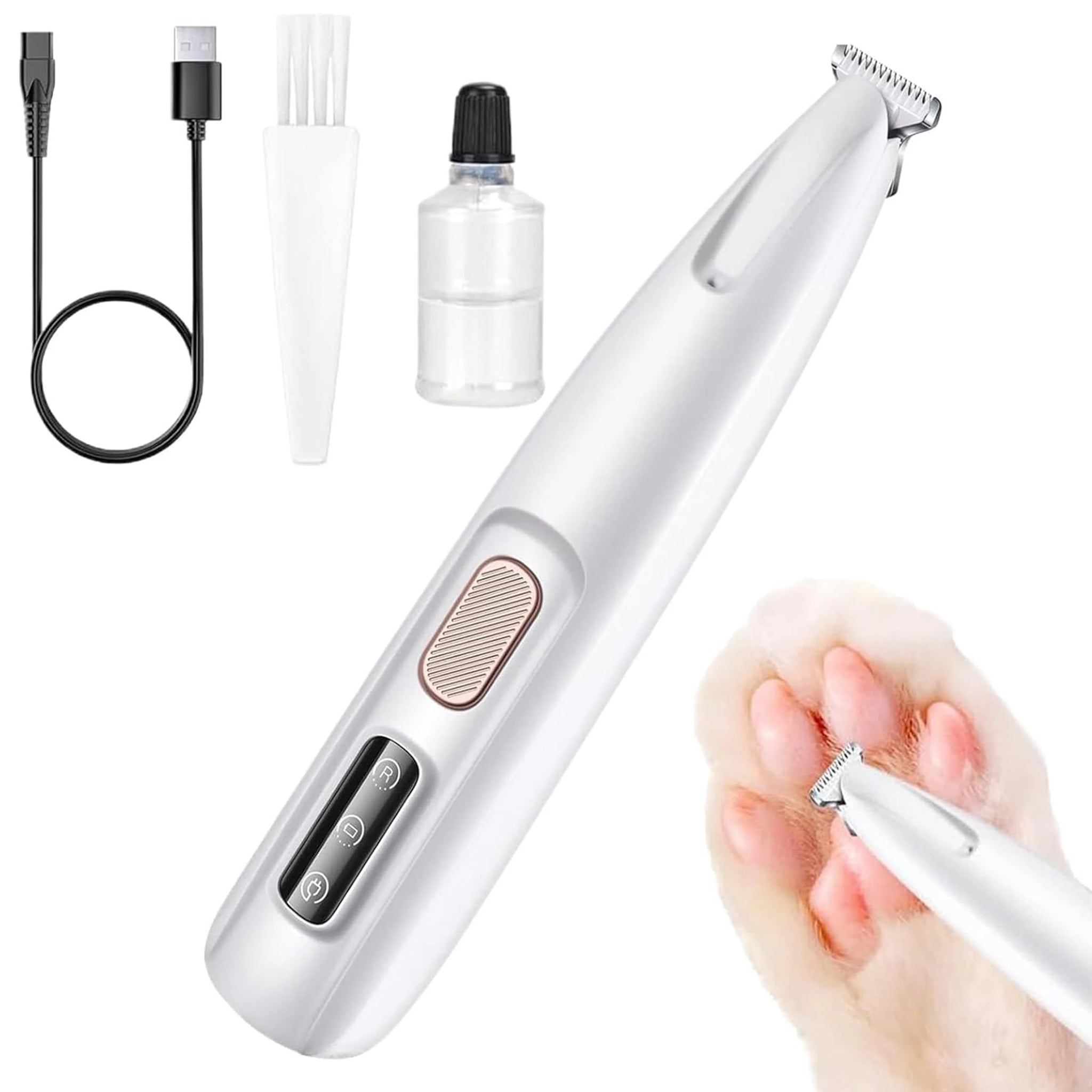 Rechargeable LED Pet Grooming Trimmer – Quiet, Safe & Precise