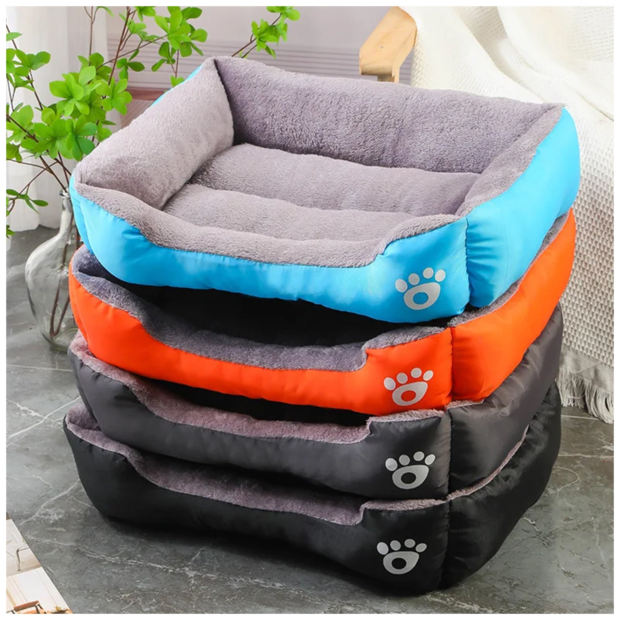 Plush Cotton Pet Bed – Soft, Machine Washable & Non-Slip