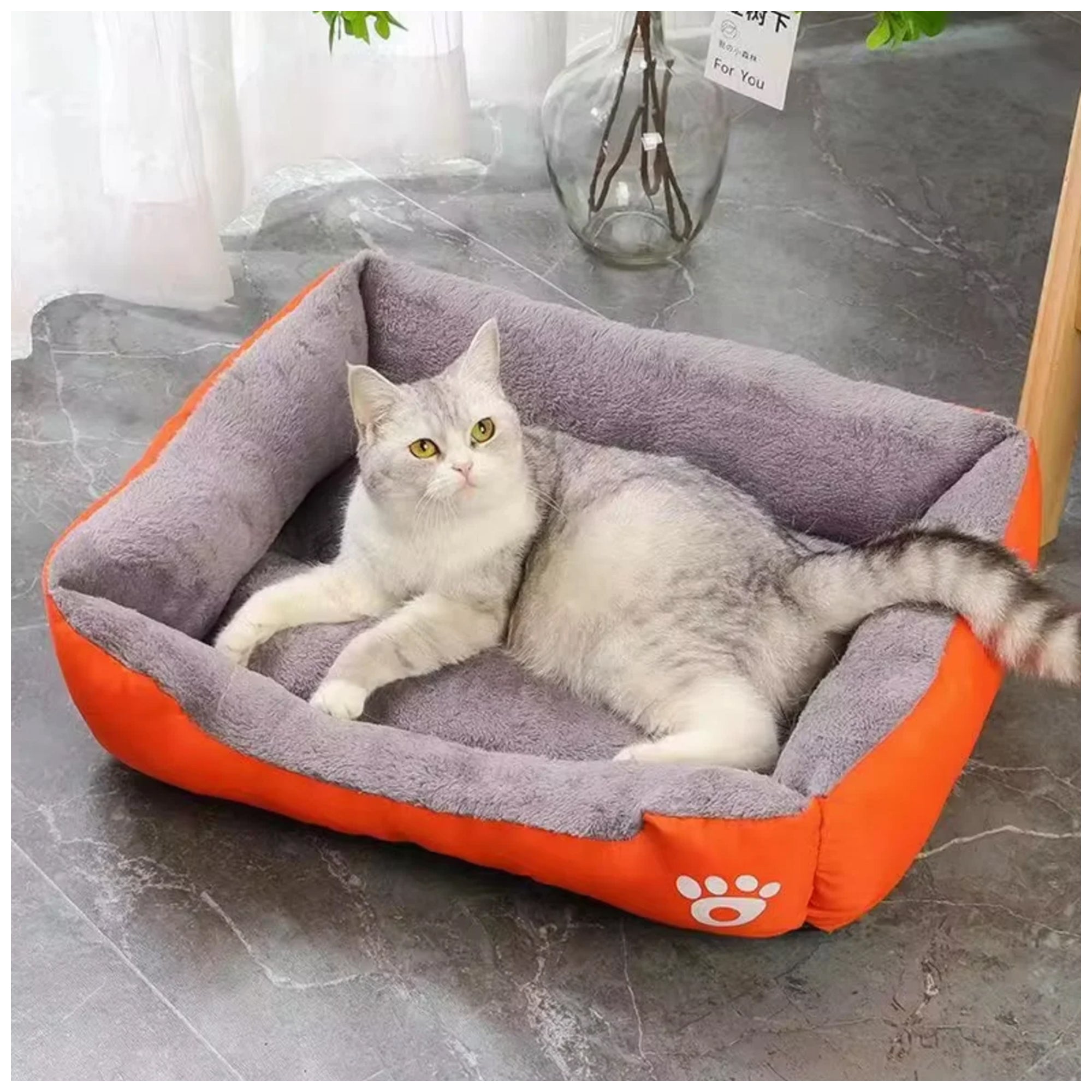 Plush Cotton Pet Bed – Soft, Machine Washable & Non-Slip