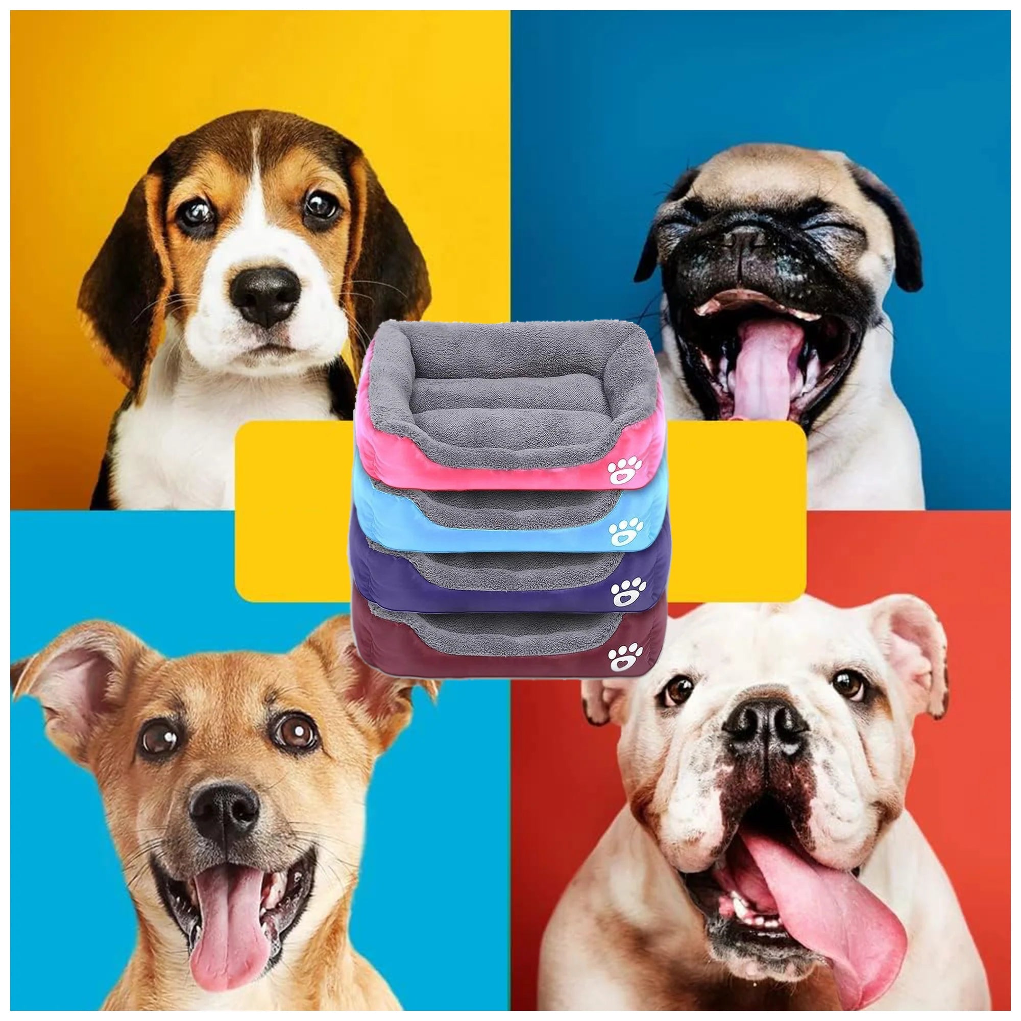 Plush Cotton Pet Bed – Soft, Machine Washable & Non-Slip