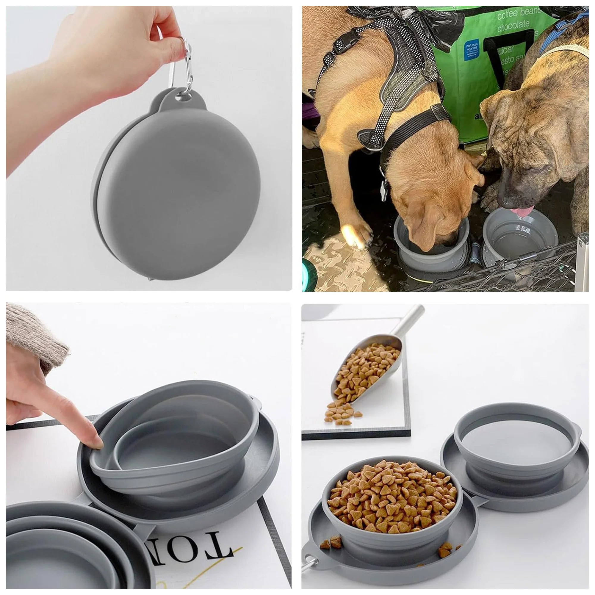 Portable Silicone Collapsible Dog Bowls – No Spill, Easy Clean