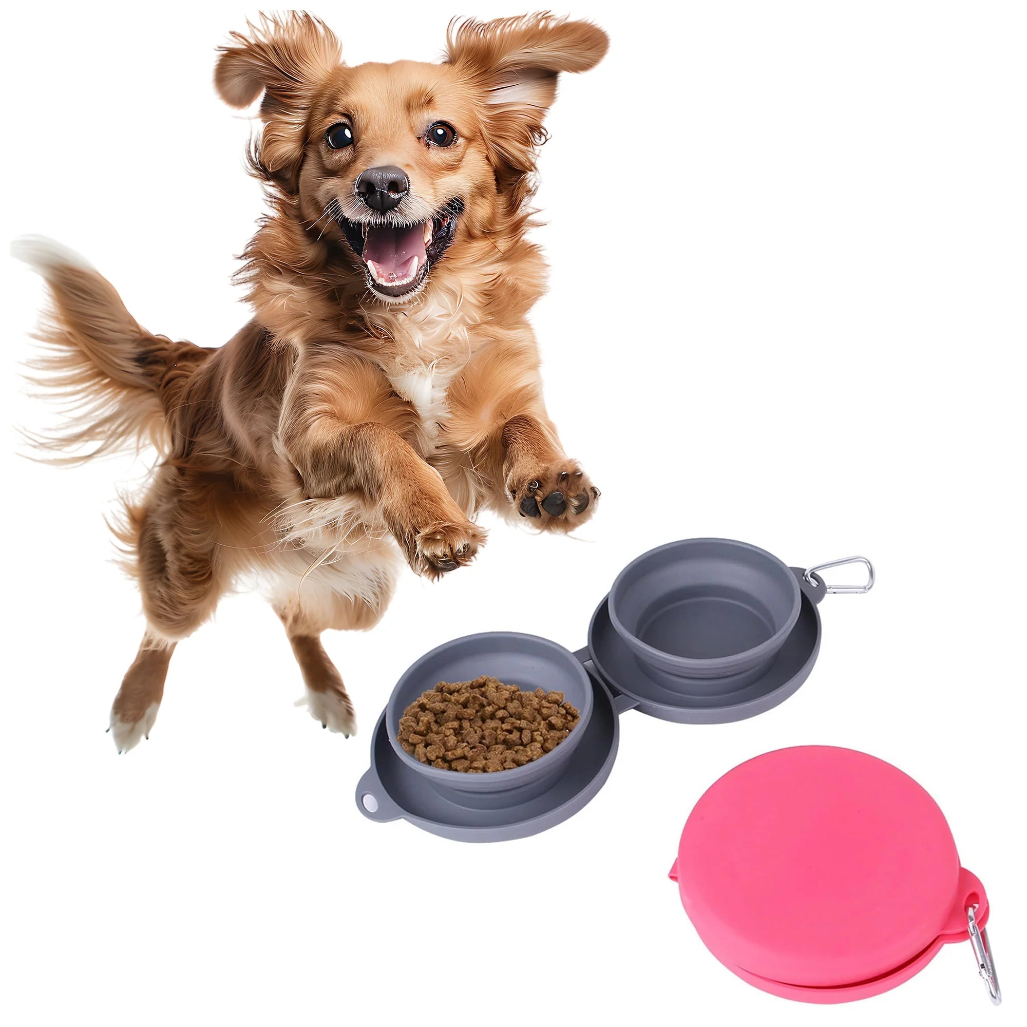 Portable Silicone Collapsible Dog Bowls – No Spill, Easy Clean