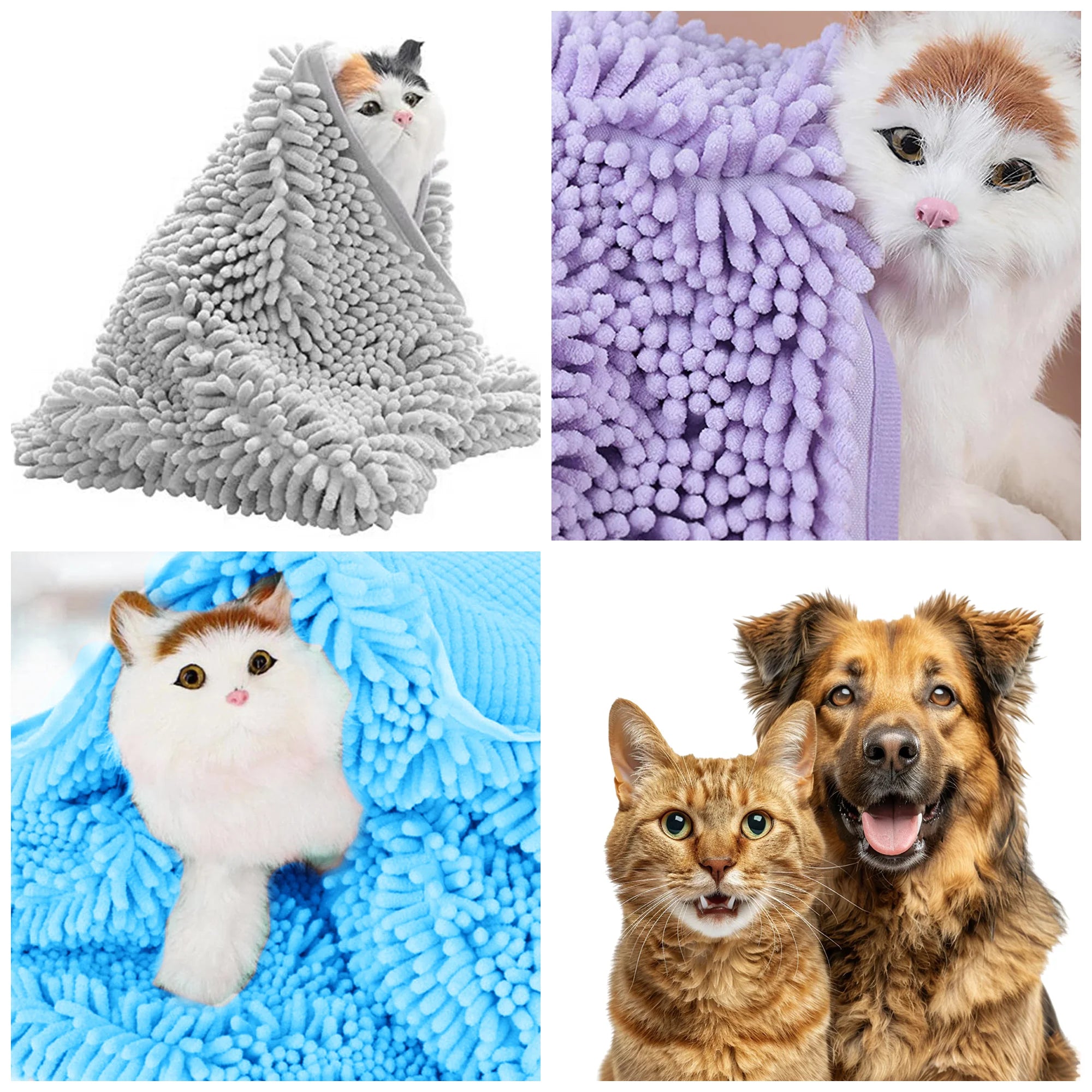 Quick-Dry Pet Towel for Easy Bath Drying – Space-Saving Chenille