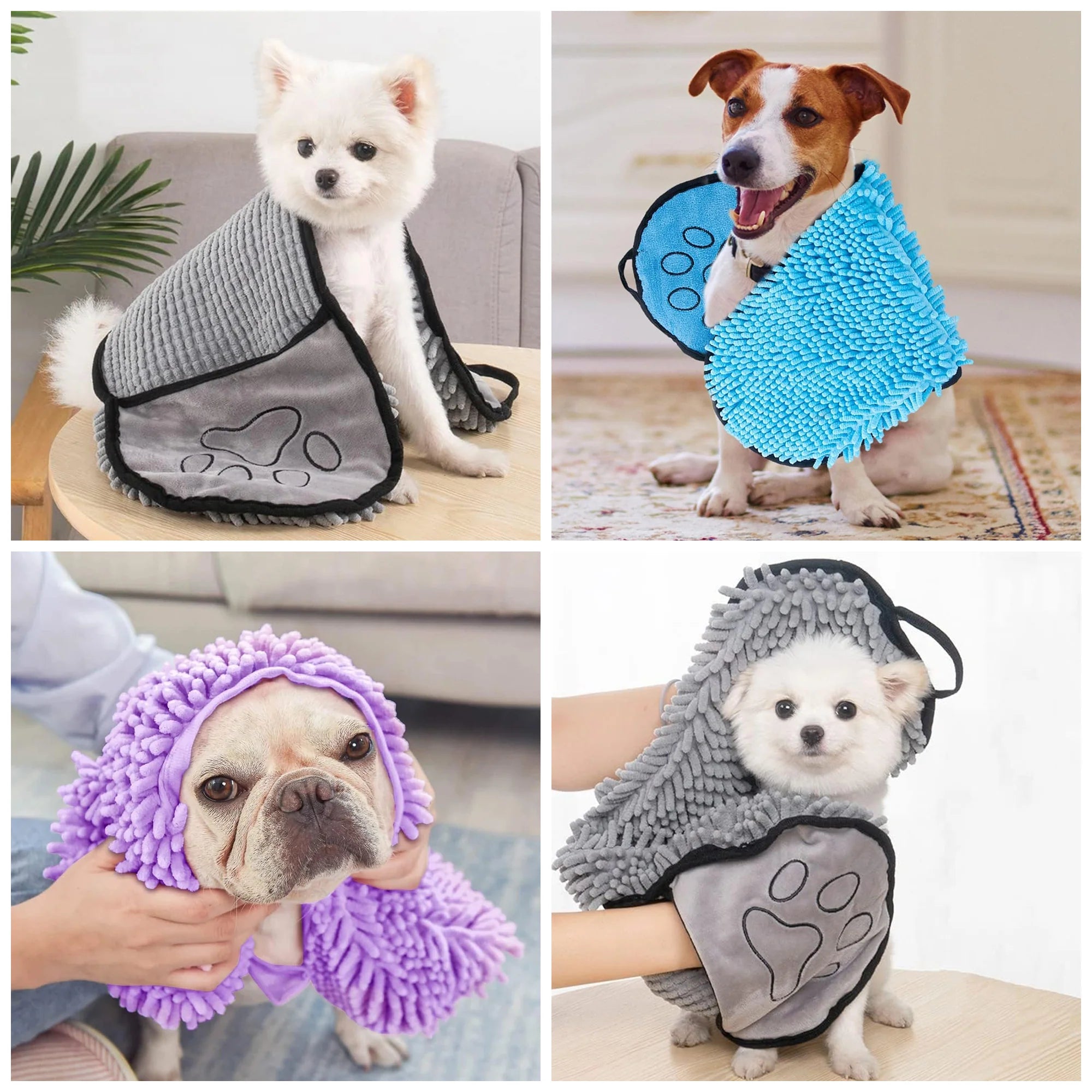 Quick-Dry Pet Towel for Easy Bath Drying – Space-Saving Chenille