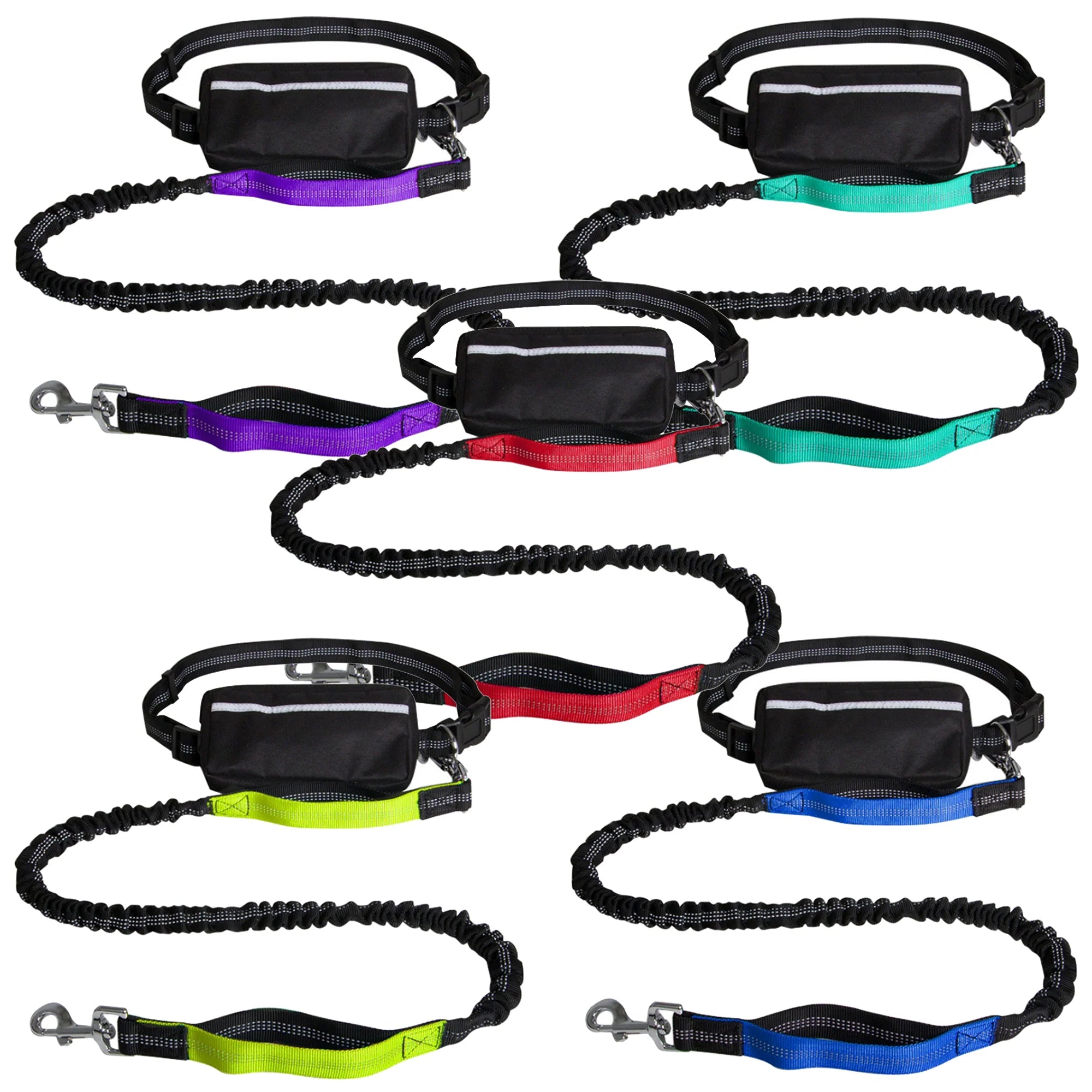 Reflective Adjustable Hands-Free Dog Leash – Nylon, Comfortable Fit