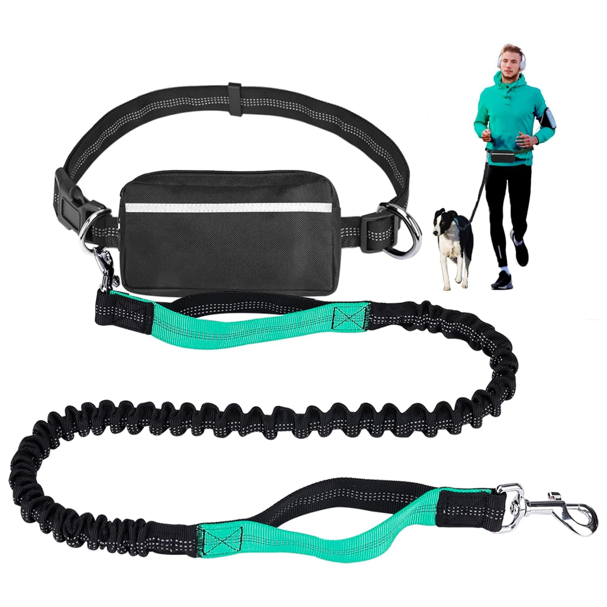Reflective Adjustable Hands-Free Dog Leash – Nylon, Comfortable Fit
