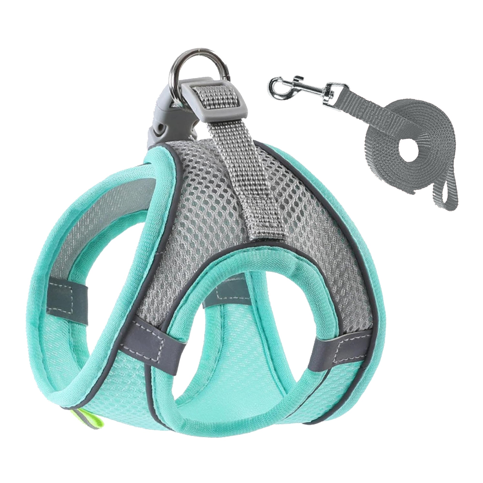 Reflective Mesh Pet Harness – Adjustable Fit with Leash