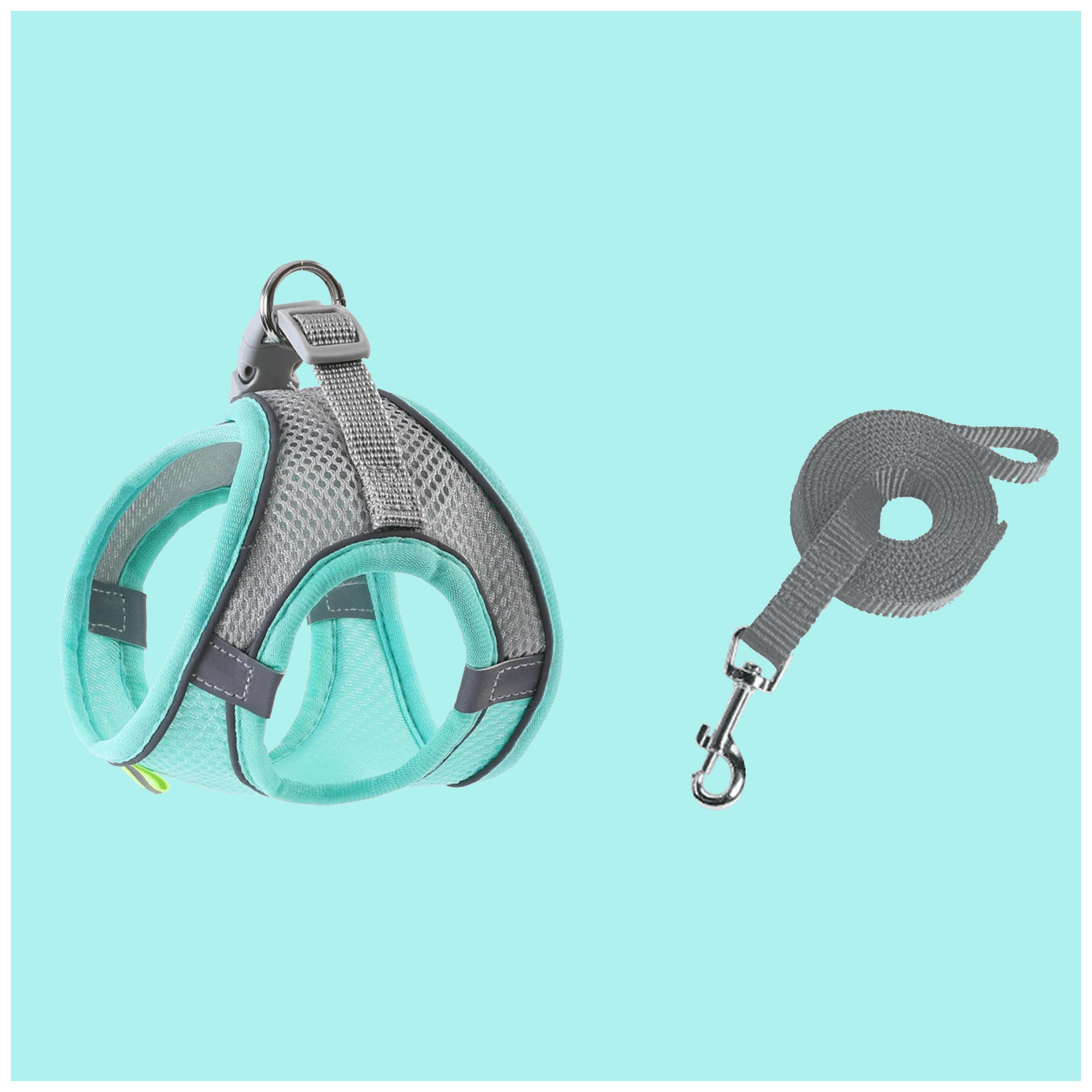 Reflective Mesh Pet Harness – Adjustable Fit with Leash